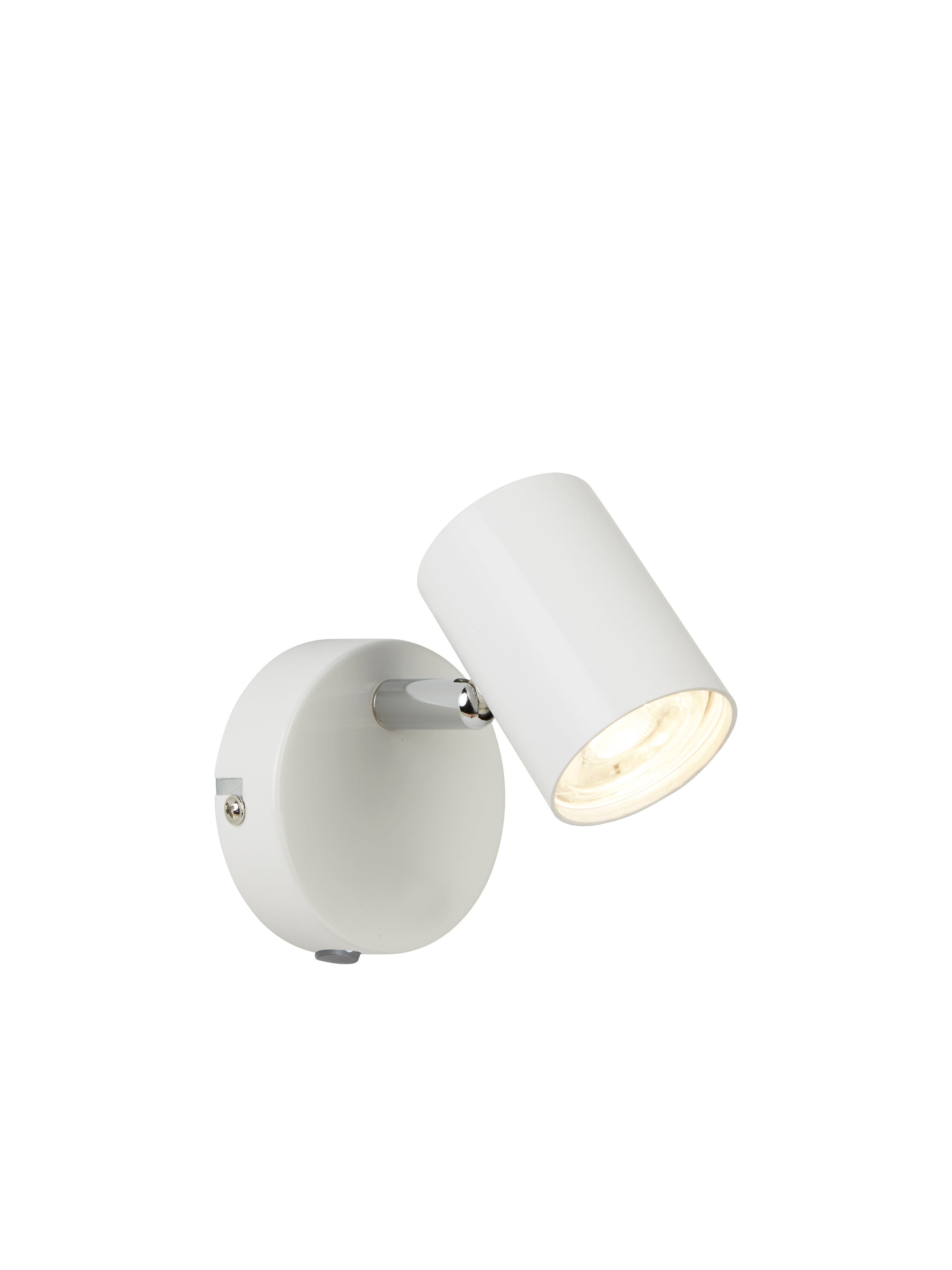 Searchlight Redfern Single Cylinder Head Spot Wall Bracket, White & Chrome