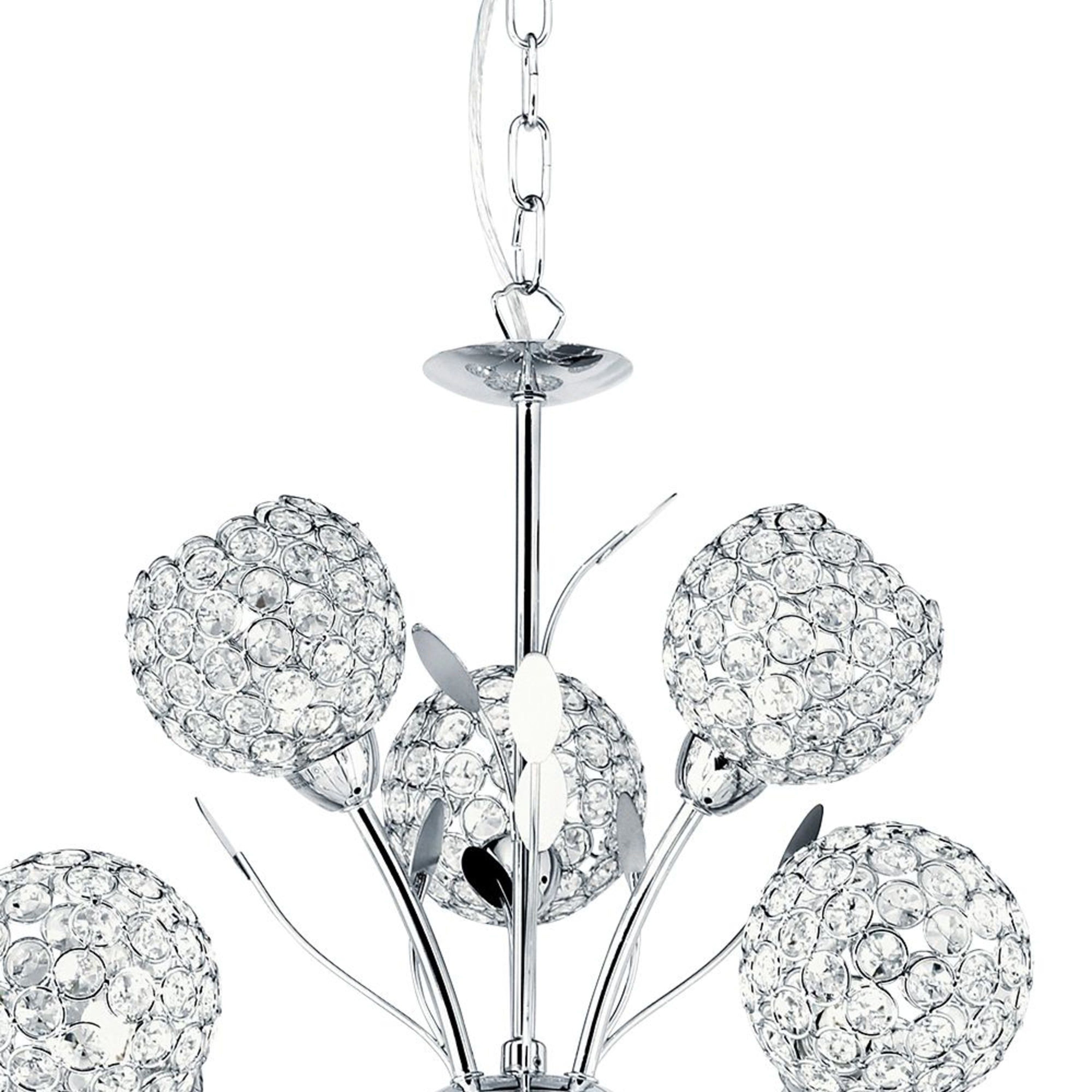 Searchlight Bay II 9 Light Pendant - Chrome & Clear Glass