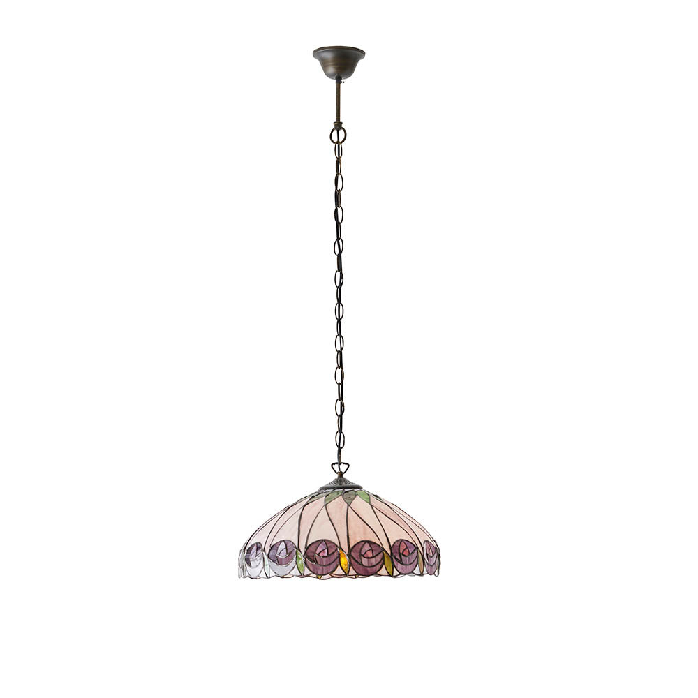 Interiors 1900 Hutchinson Medium Pendant - Handcrafted Tiffany Style Glass