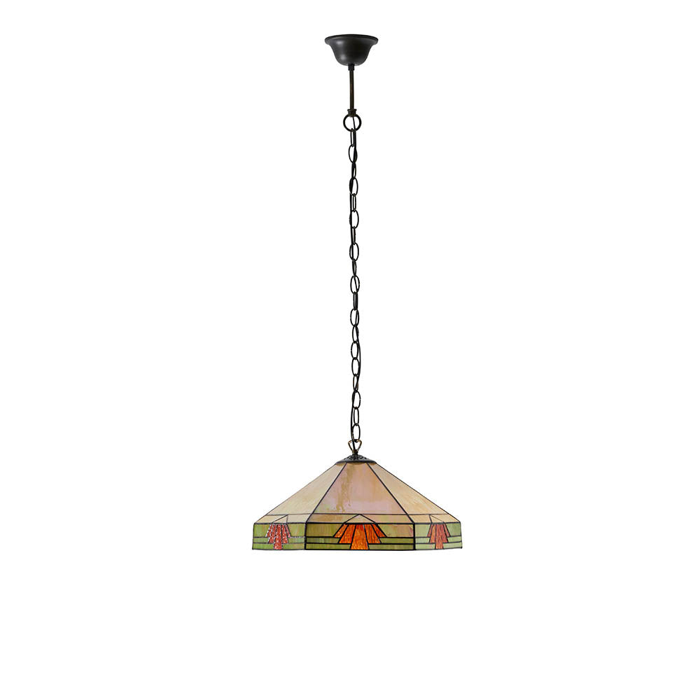 Interiors 1900 Nevada Medium Pendant - Handcrafted Tiffany Style Glass