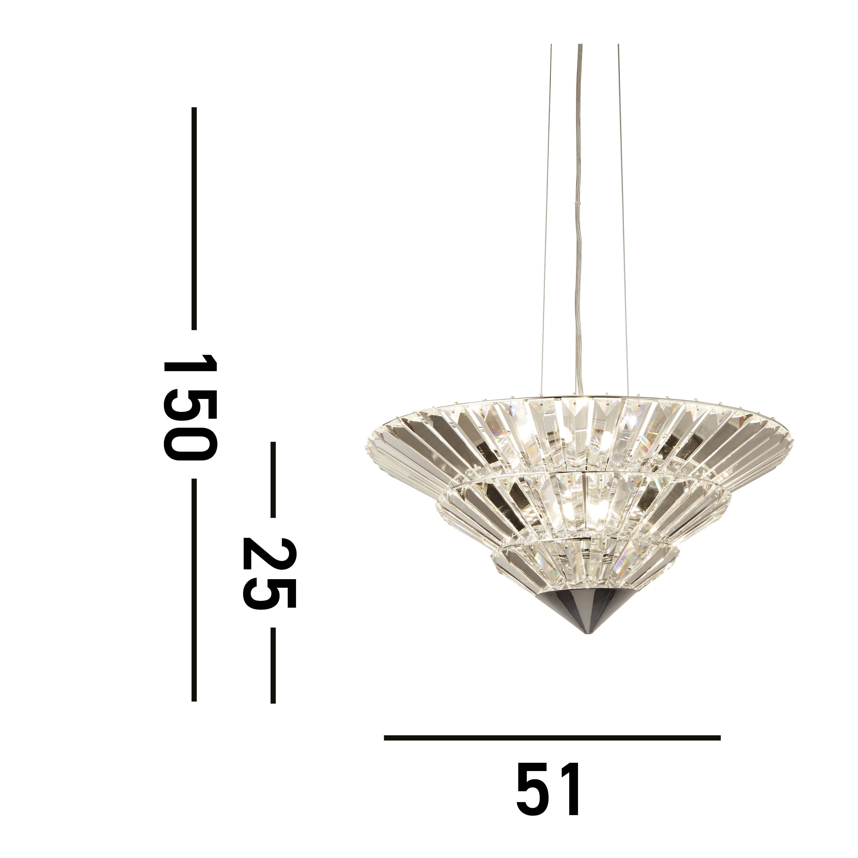 Searchlight Sandbeck 8 Light Pendant To Flush - Chrome & Clear Crystal