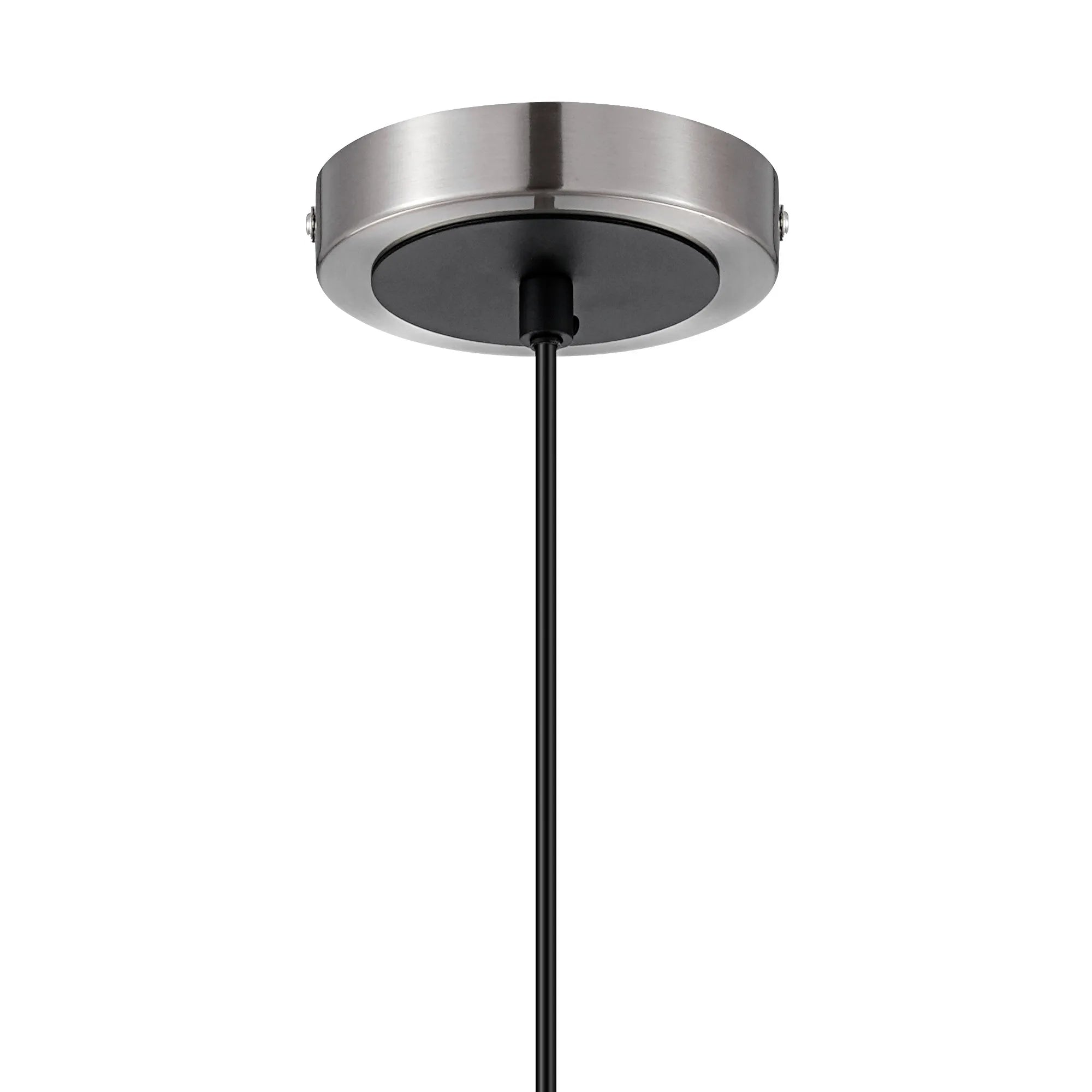 Sycamore Pendant IP44 with 15cm Round Double Textured Smooth & Ribbed Glass Shade - Satin Nickel, Smoke Plated & Satin Black