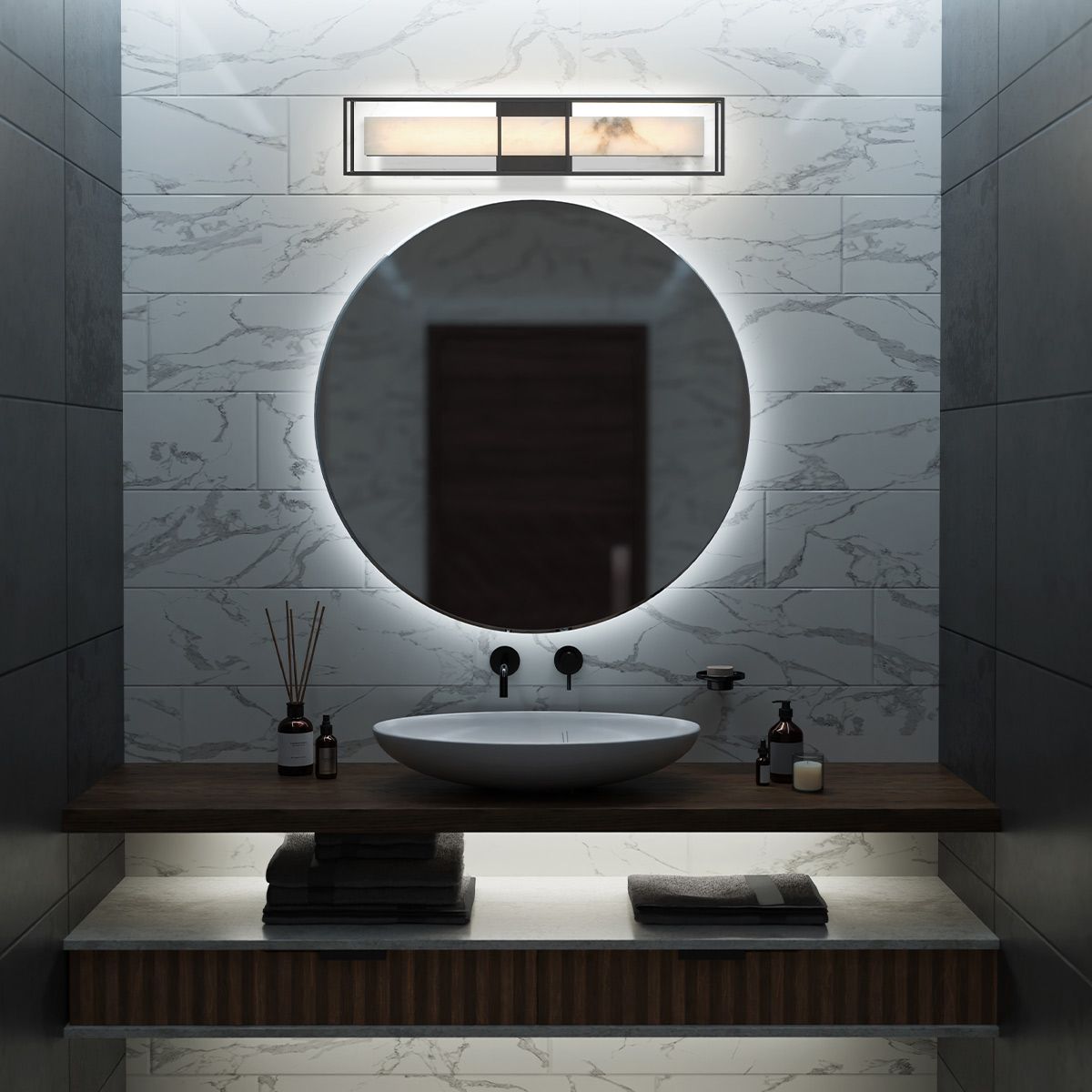 Quintiesse Blakley Single Wall Light Large - Matte Black