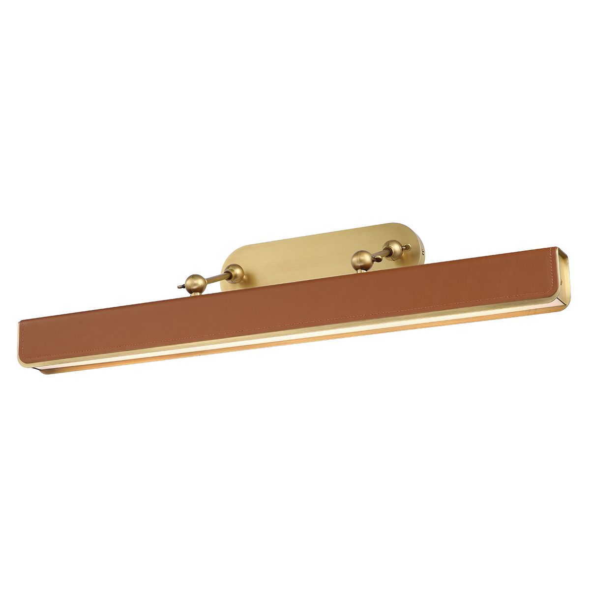 Quintiesse Valise Large LED Picture Light - Vintage Brass & Cognac Leather