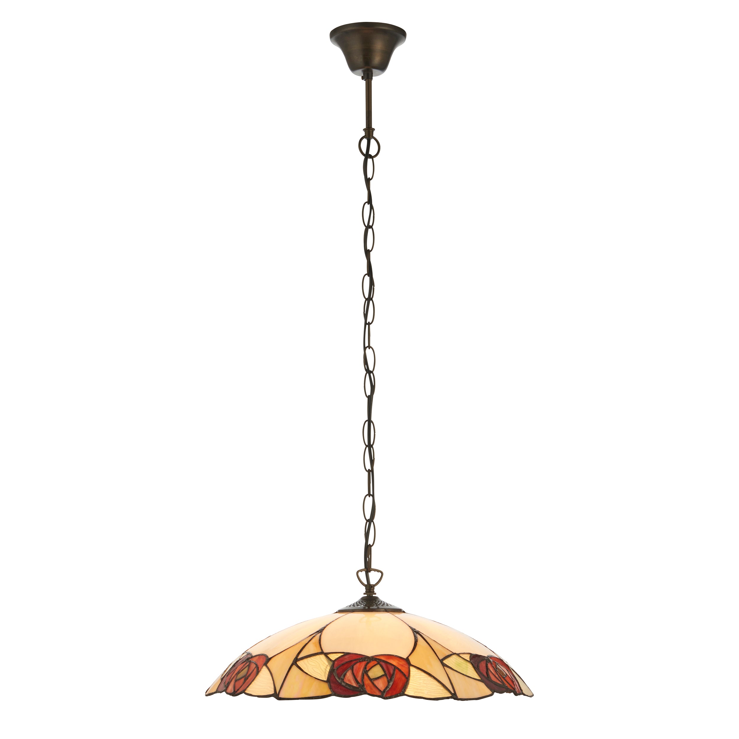 Interiors 1900 Ingram Large Pendant - Handcrafted Tiffany Style Glass