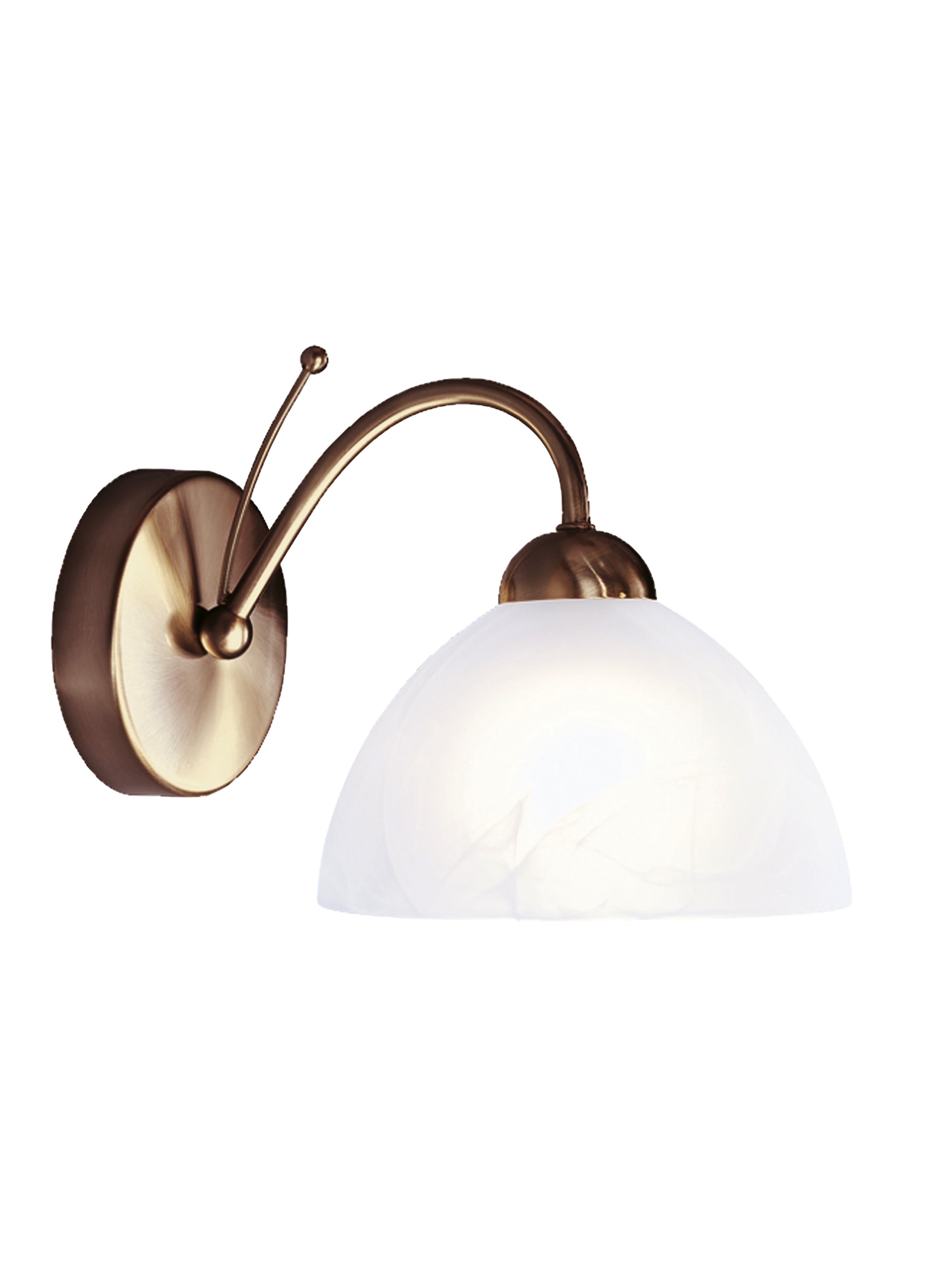 Searchlight Melville Single Wall Bracket - Antique Brass & Alabaster Glass