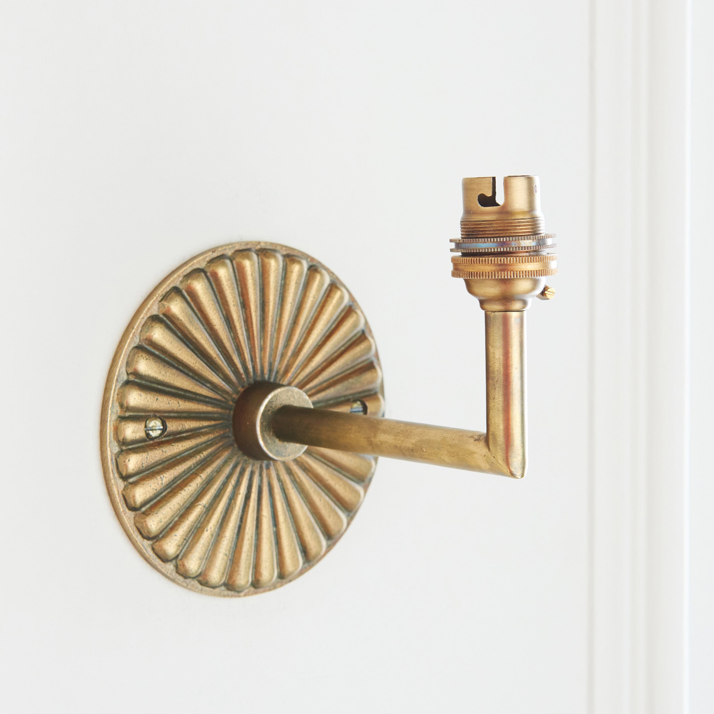 Endon Dahlia Angle Wall Light - Antique Brass Plate