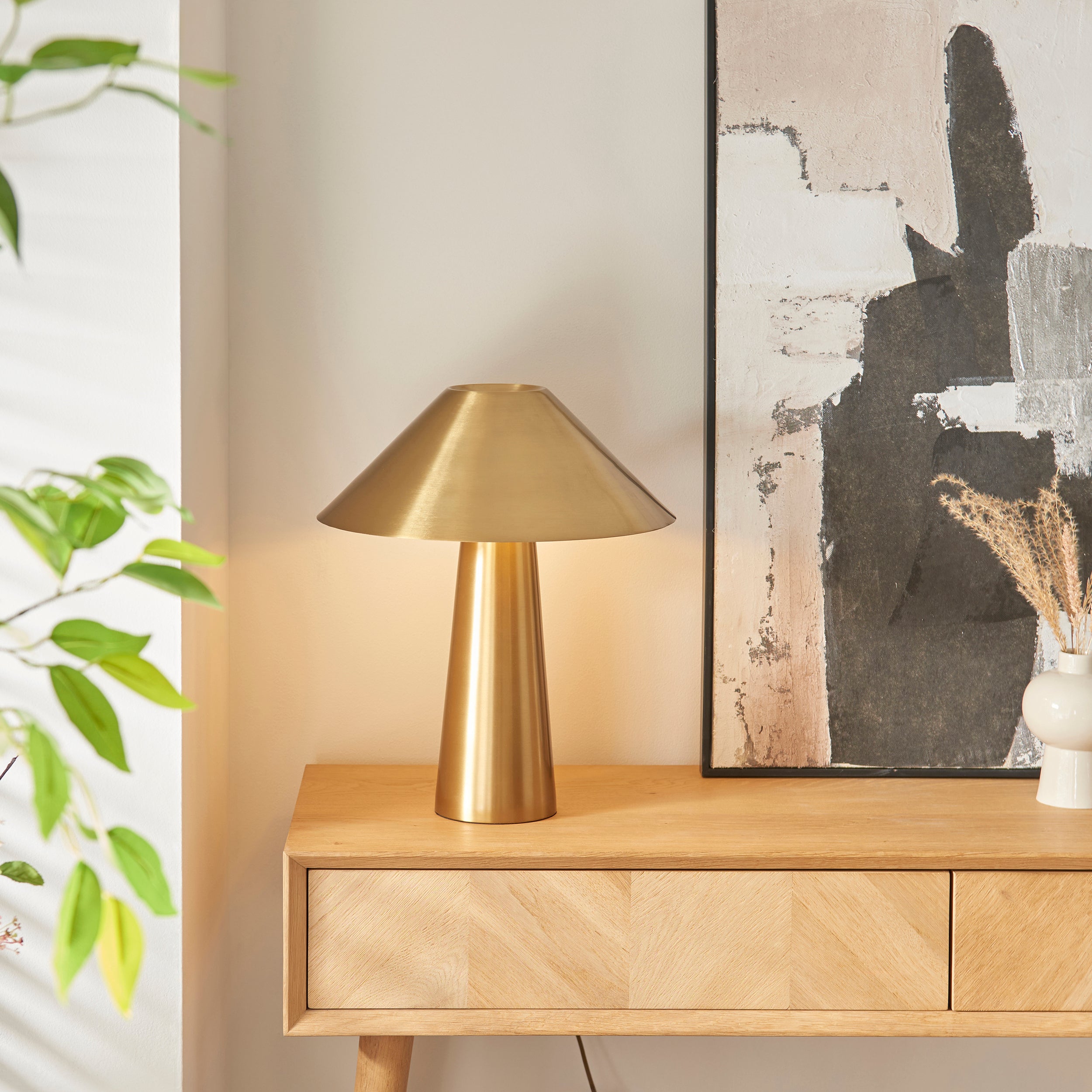 Endon Clermont 3 Light Semi flush   - Warm Antique Brass Plate & Clear Glass