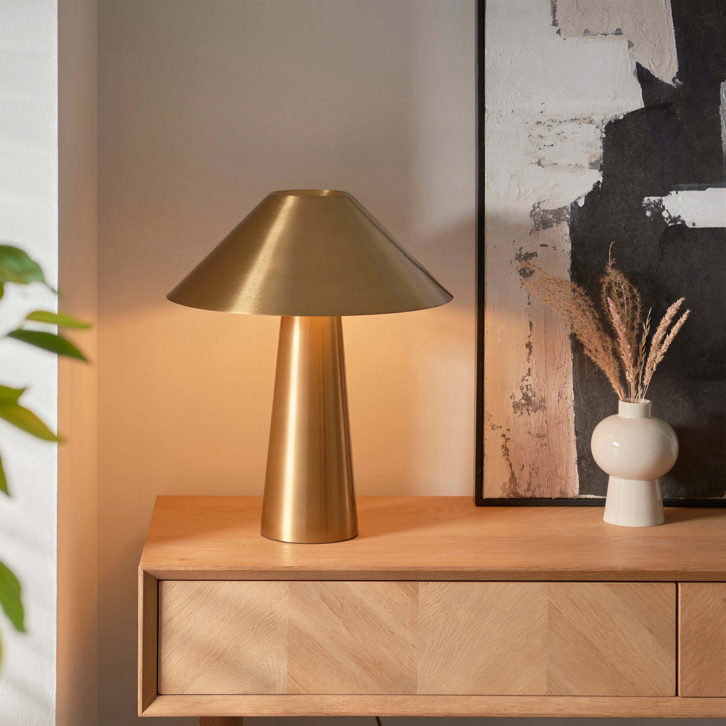 Endon Clermont 3 Light Semi flush   - Warm Antique Brass Plate & Clear Glass