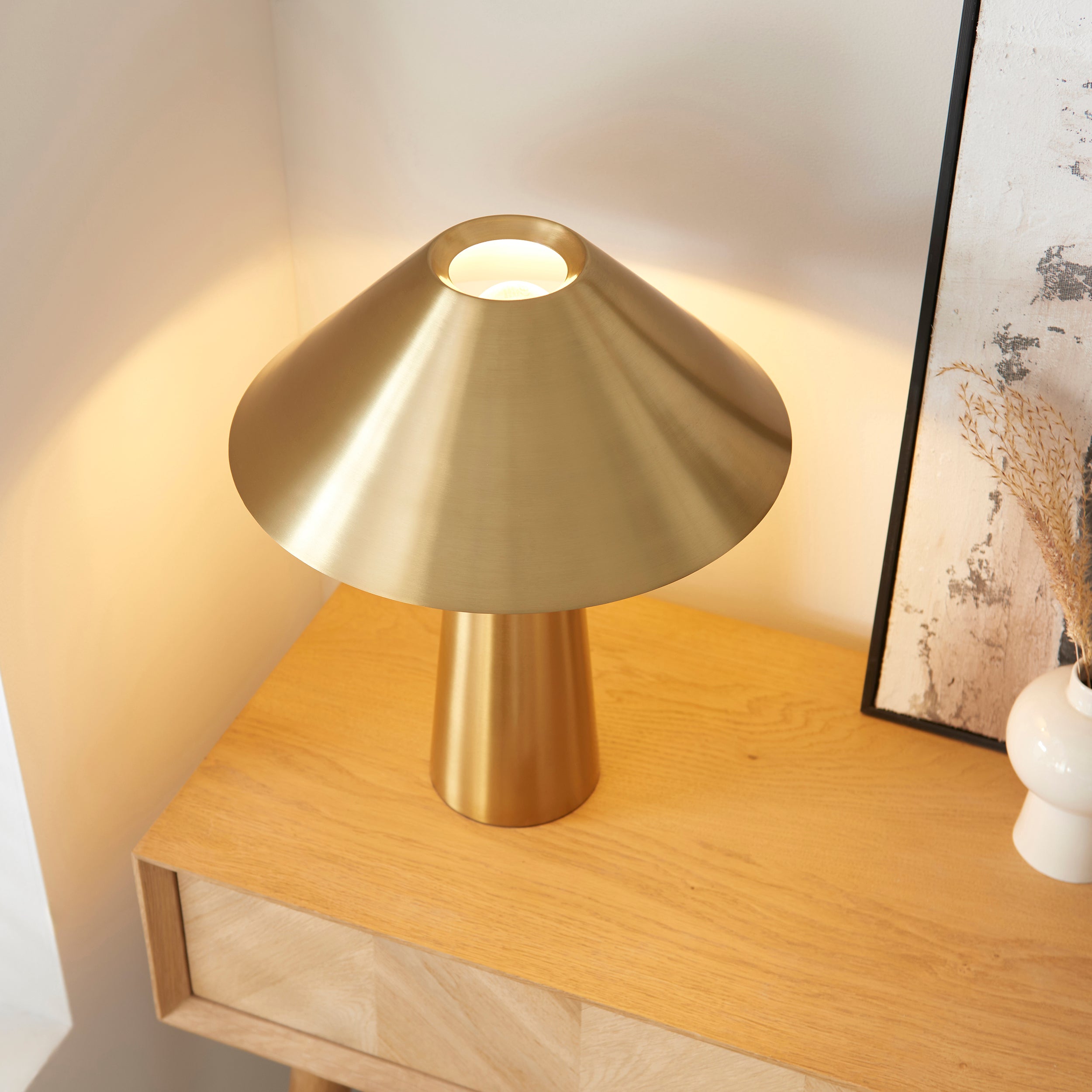 Endon Clermont 3 Light Semi flush   - Warm Antique Brass Plate & Clear Glass