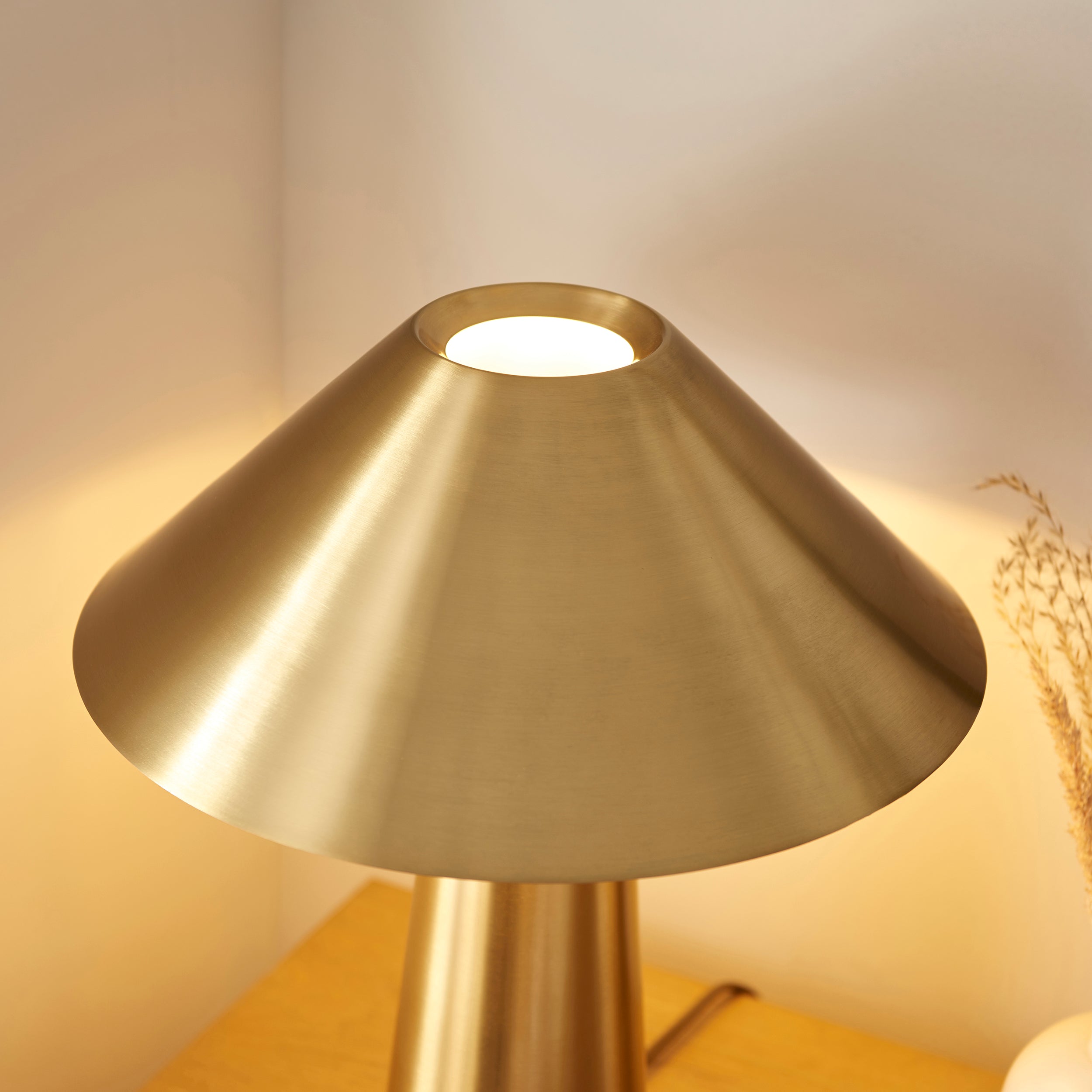 Endon Clermont 3 Light Semi flush   - Warm Antique Brass Plate & Clear Glass