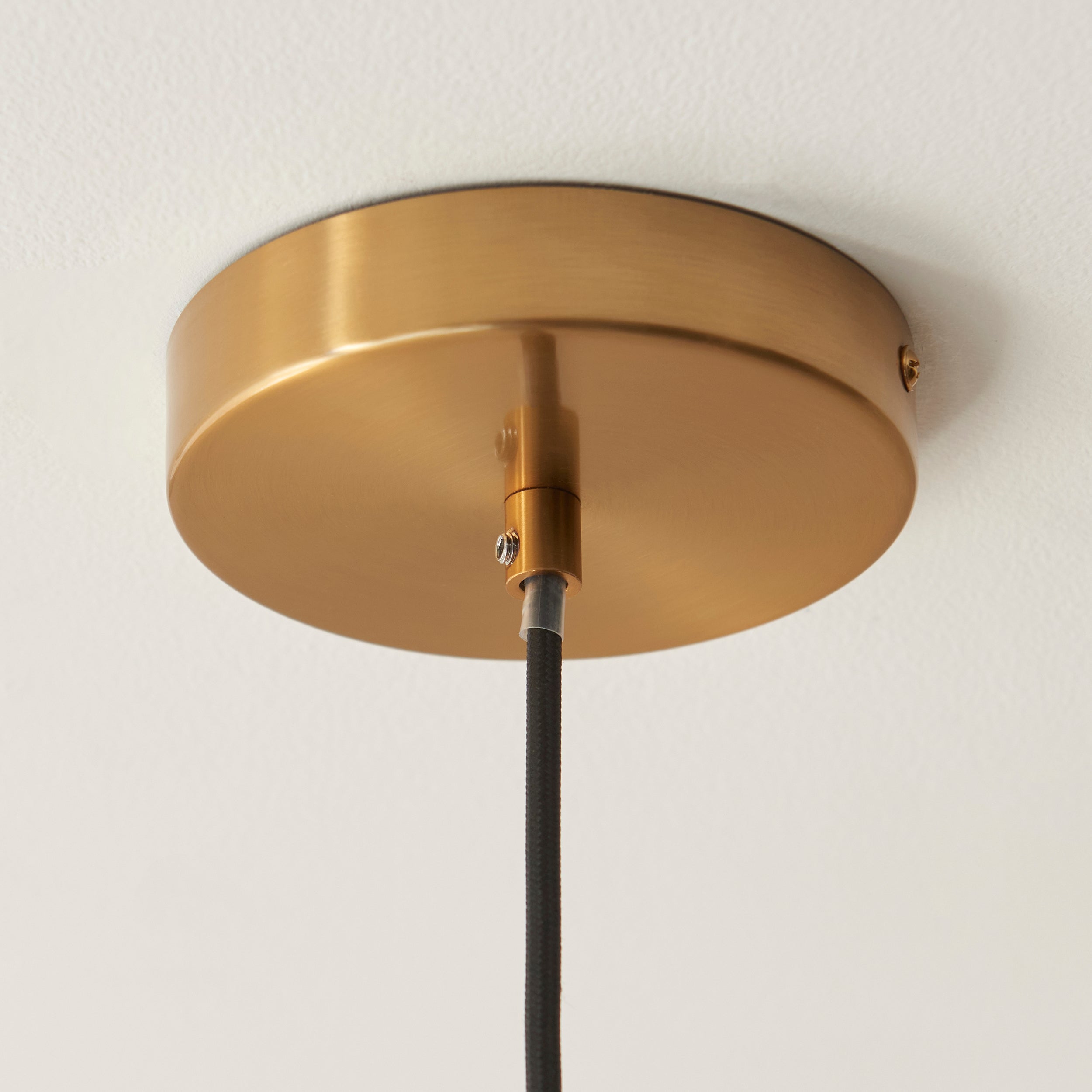 Endon Travi Pendant - Natural Travertine, Vintage Brass & Clear Glass