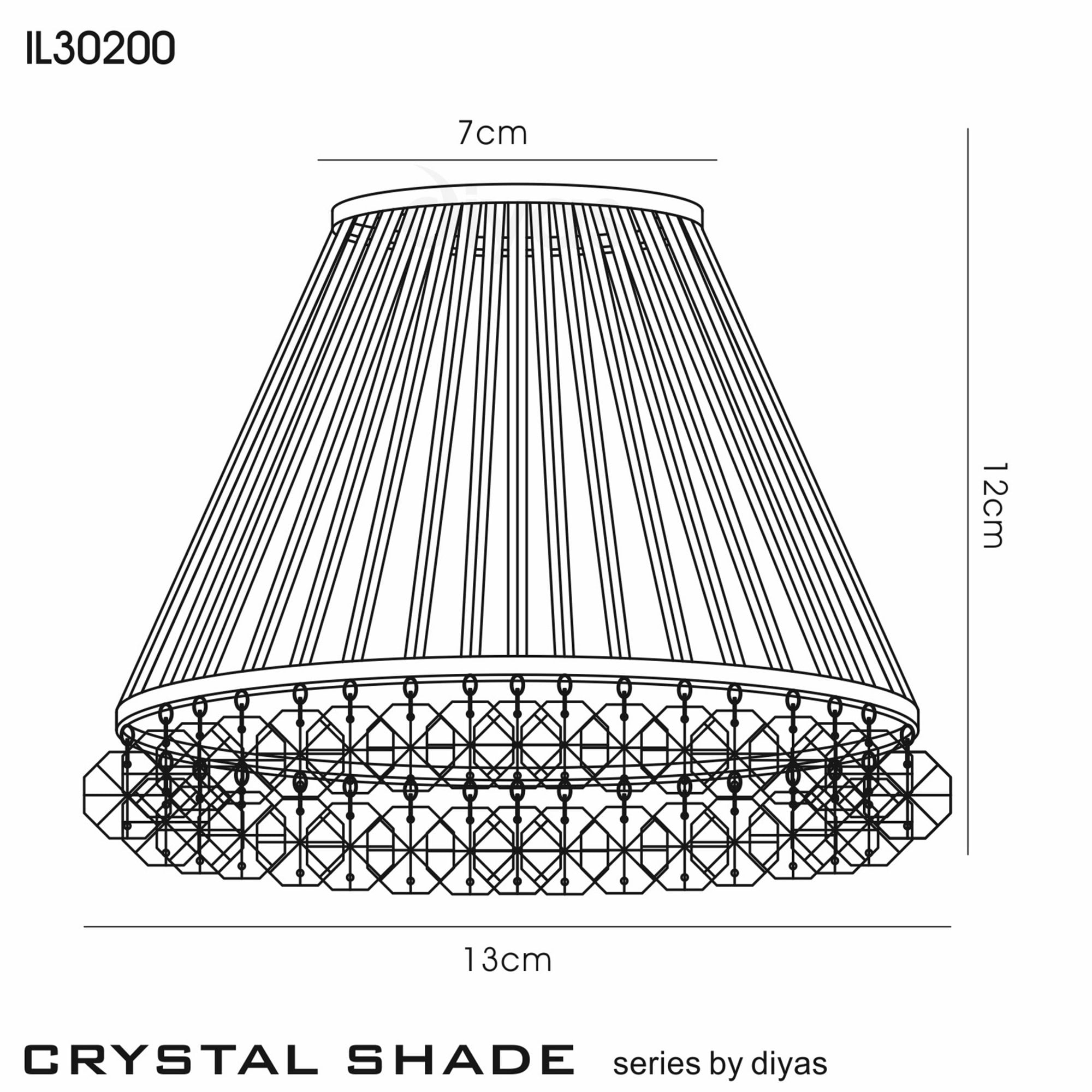 Diyas IL30200 Crystal Clip-On Shade - With Clear Glass Rods French Gold/Crystal - 6.5/13cm - Shade Only
