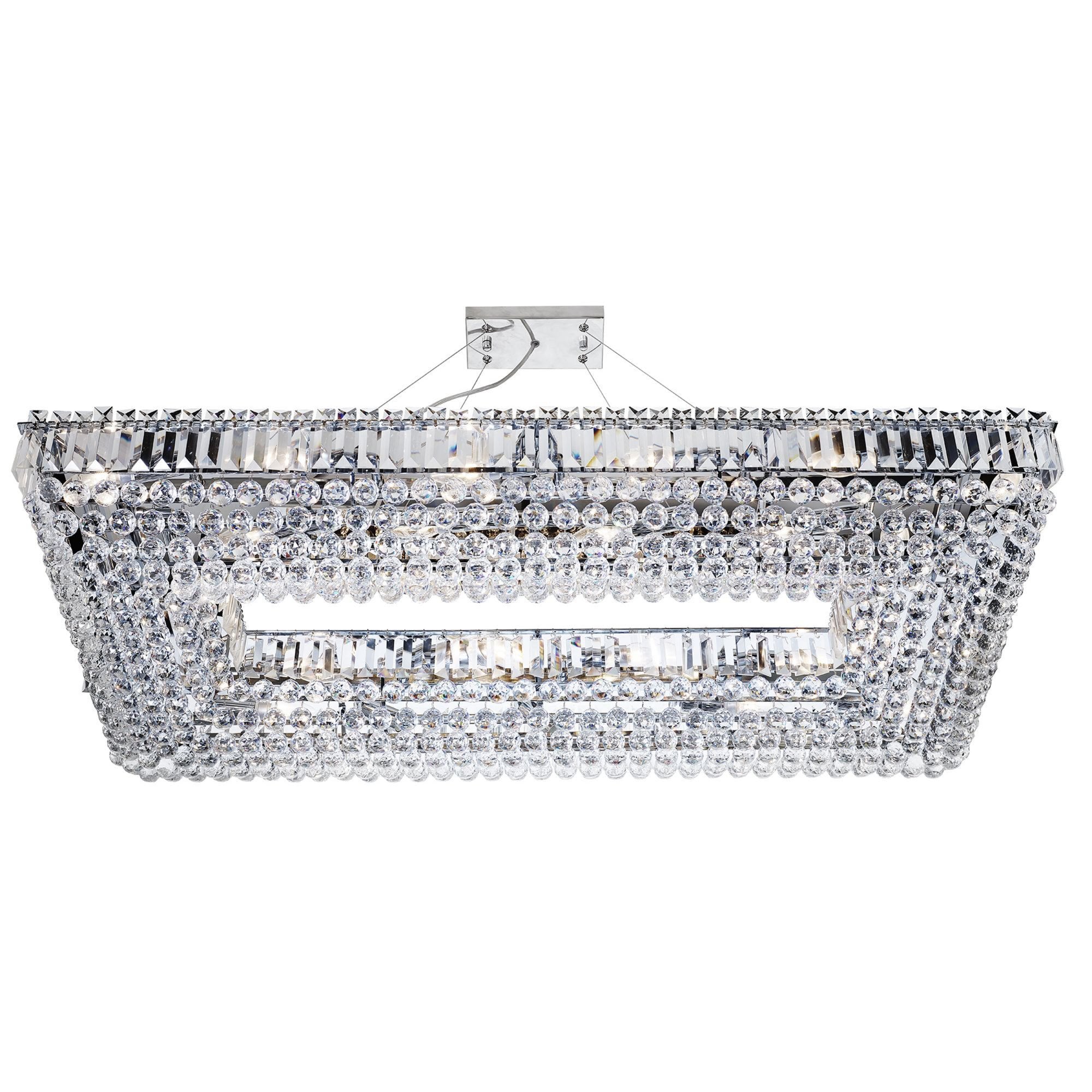 Searchlight Vivian 26 Light Pendant - Chrome, Crystal Trim & Ball Drops