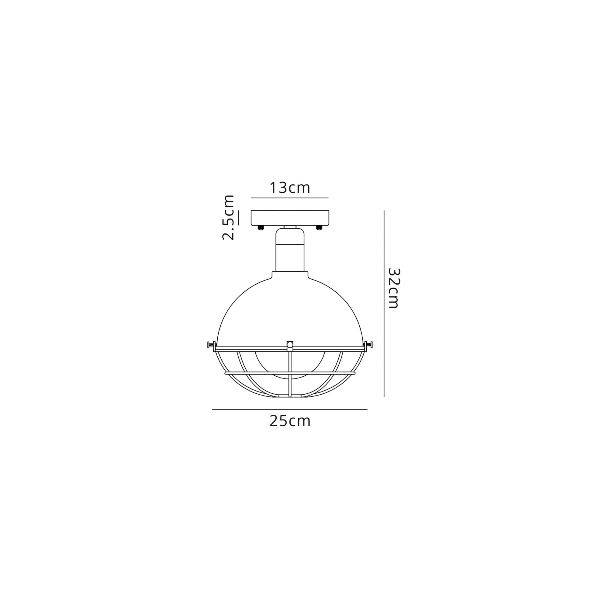 Fabula Hillcrest Ceiling Light - Matt Black & Grey - IP65
