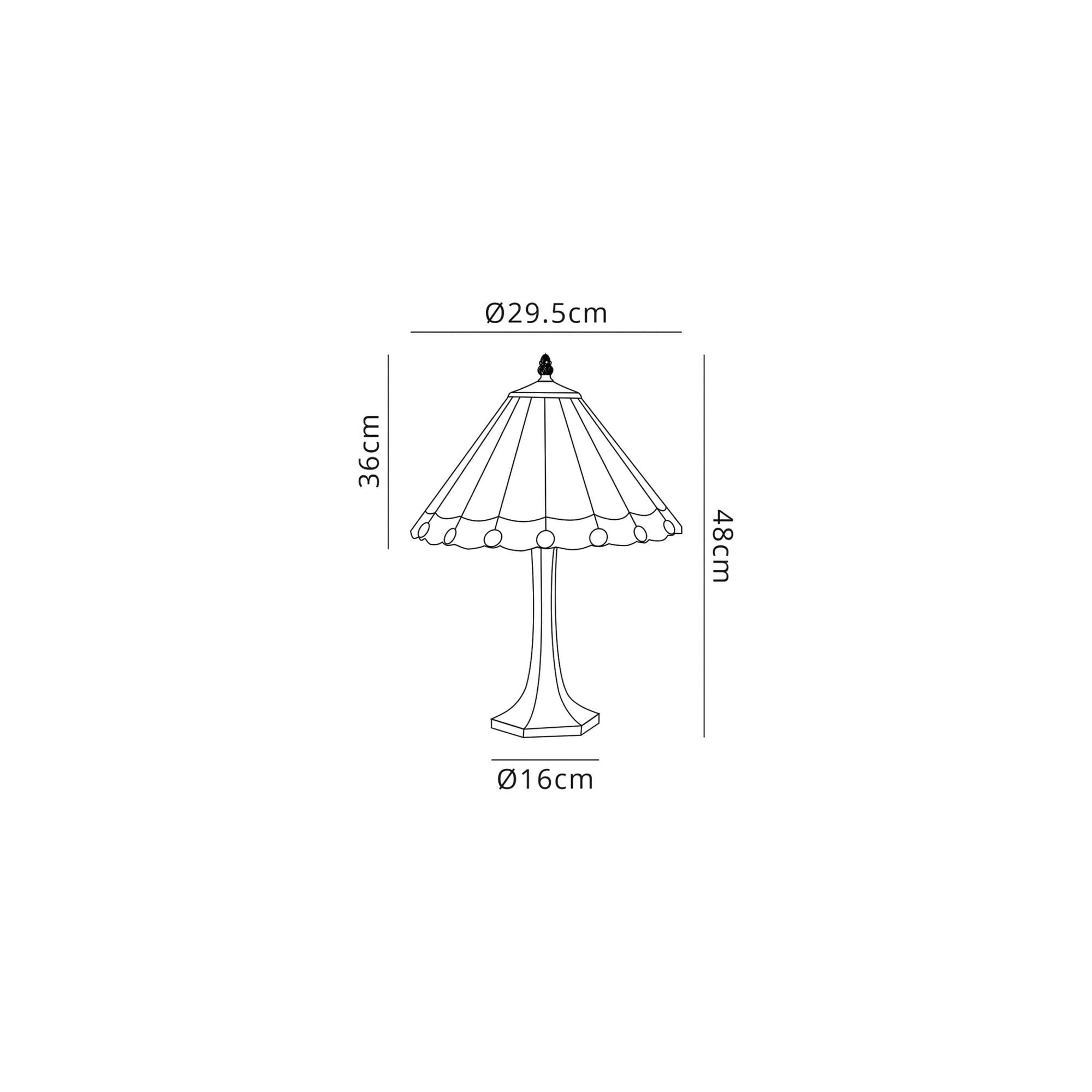 Fabula Amberley Single Octagonal Table Lamp - 30cm Tiffany Shade - Amber & Cream