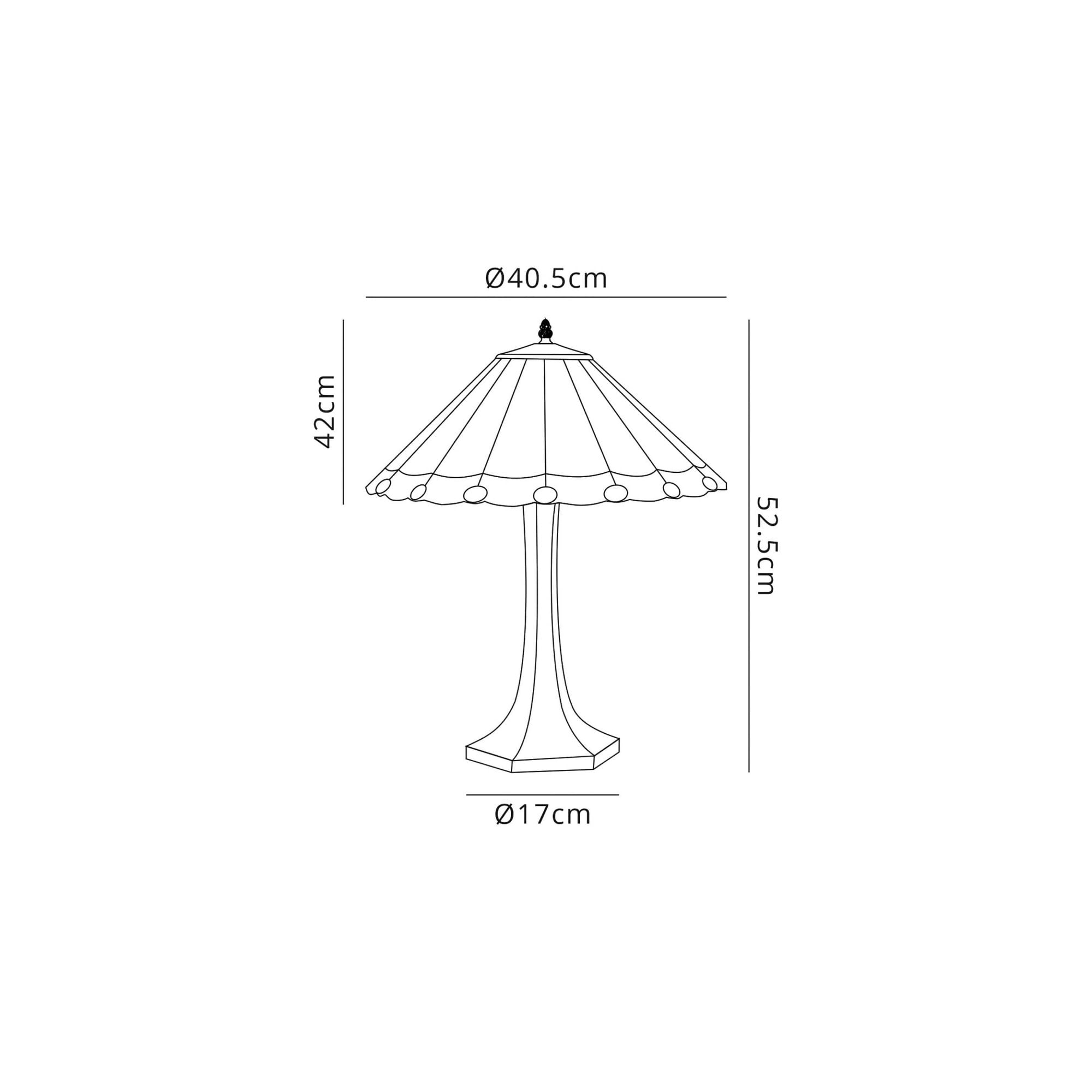 Fabula Amberley 2 Light Octagonal Table Lamp - 40cm Tiffany Shade - Amber & Cream
