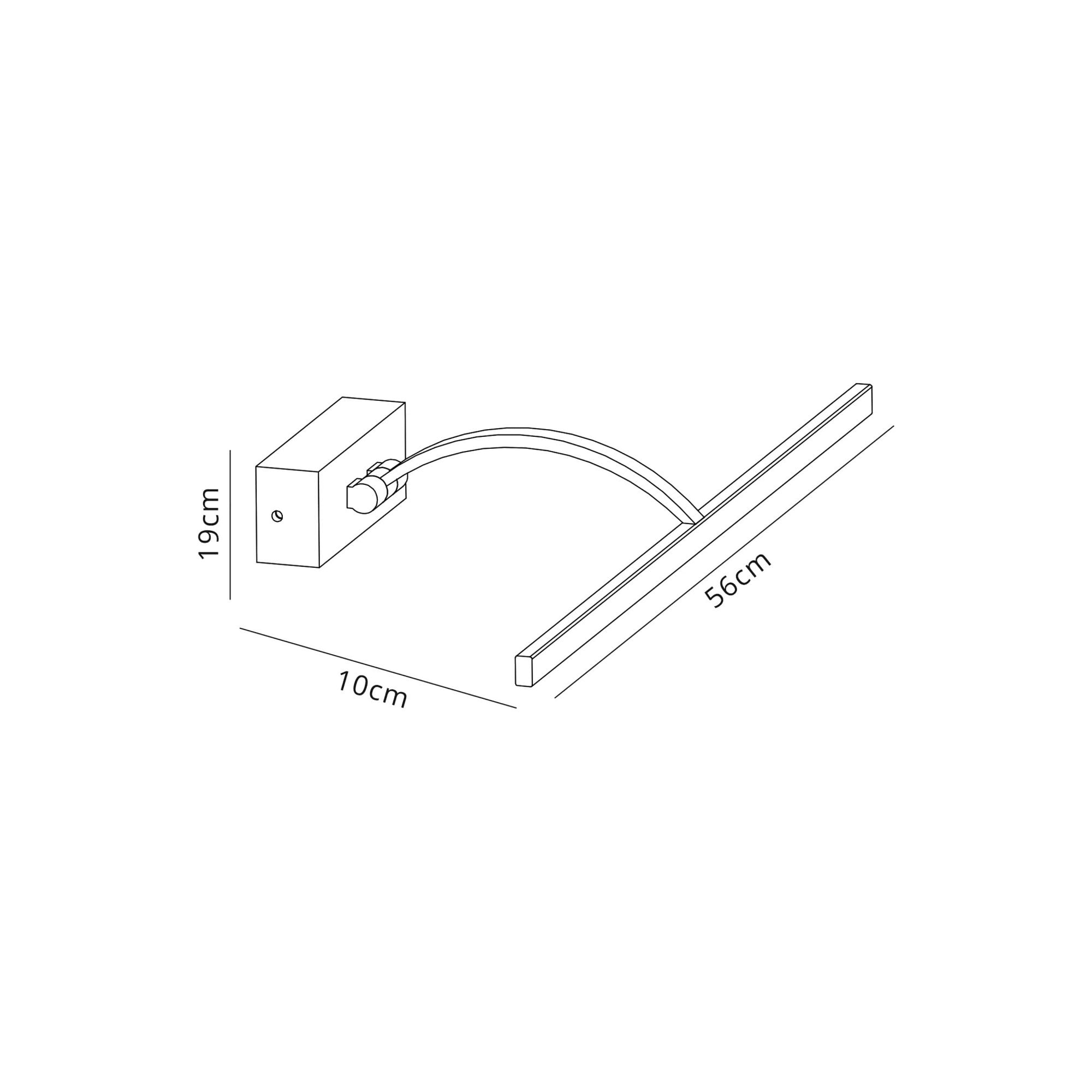 Fabula Plumtree Large 1 Arm LED Wall Lamp/Picture Light - Satin Nickel