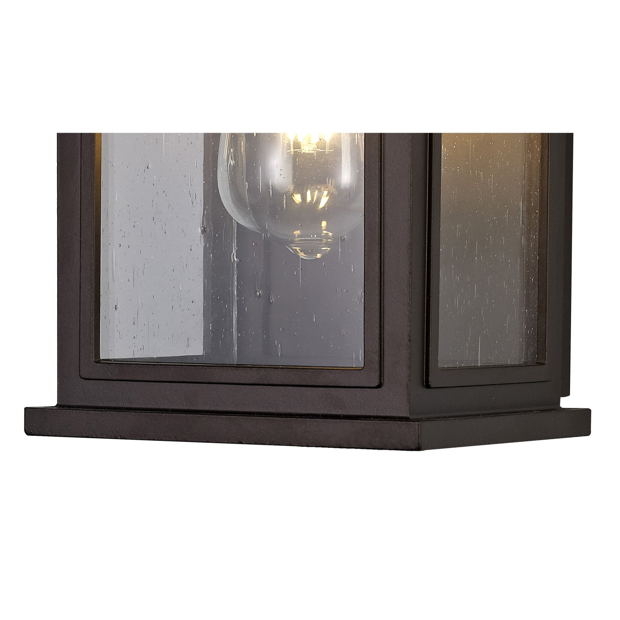 Fabula Campions Flush Wall Lamp - Antique Bronze & Clear Seeded Glass - IP54