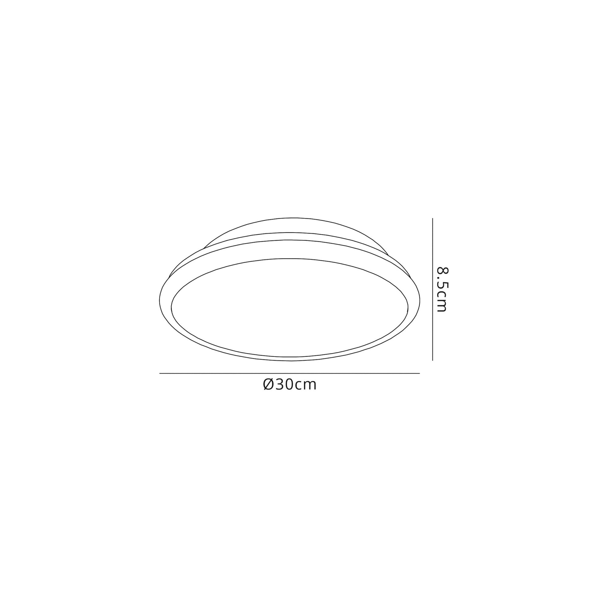 Fabula Lancaster 30cm LED Flush Light - Satin Nickel & Crystaline - IP44