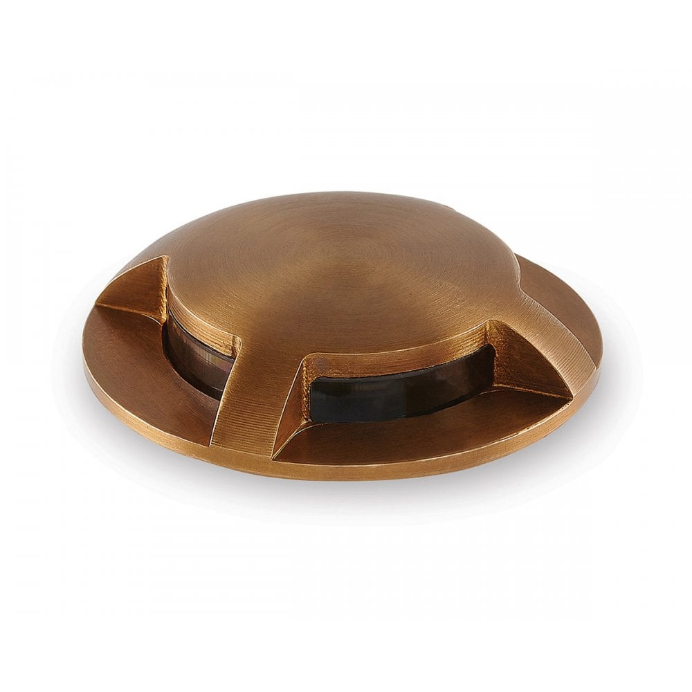 Collingwood GL100 1W Mini LED Ground Light - Antique Brass - 3 Facets - Low Voltage
