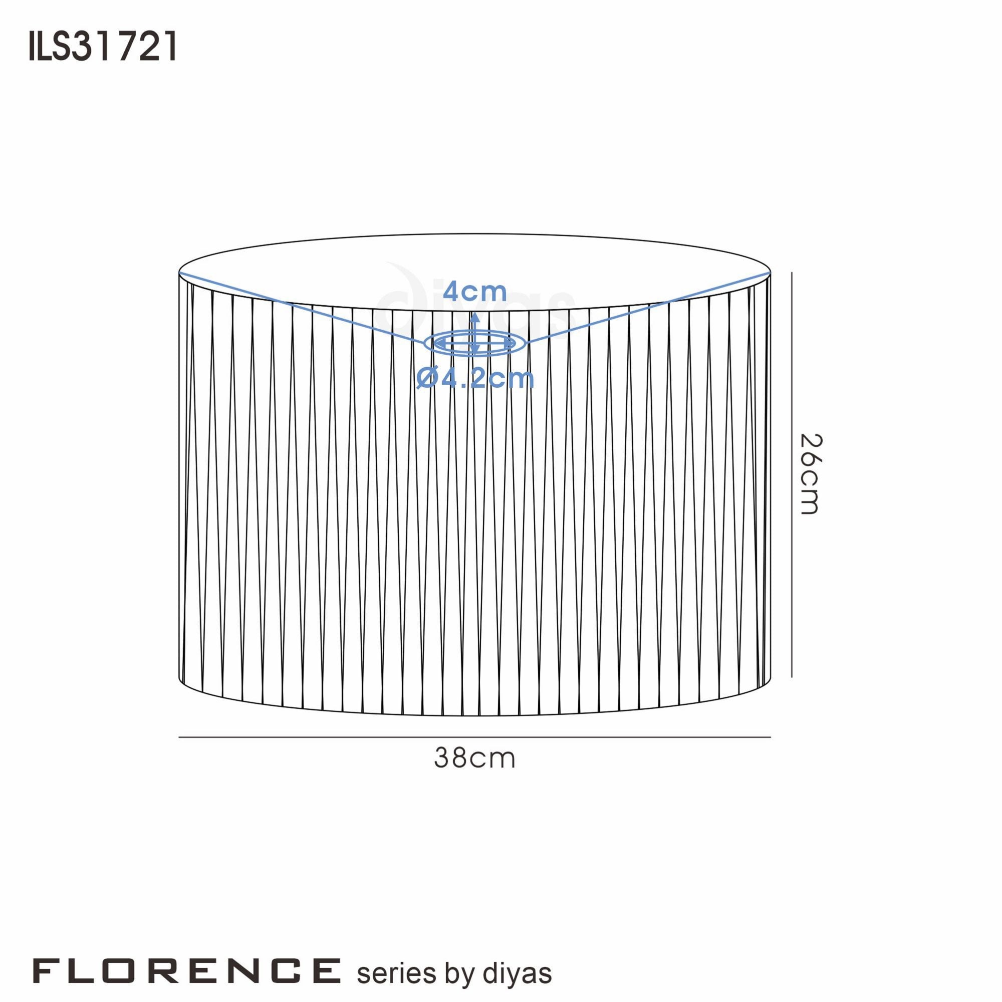 Diyas ILS31721 Florence Round Organza Shade - Soft Bronze 38cm Suitable For Floor Lamp - Shade Only