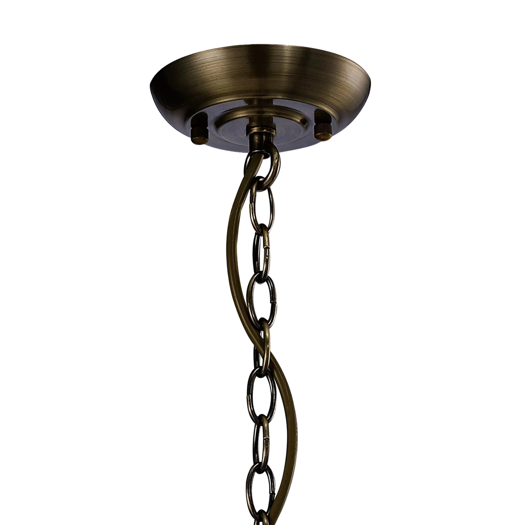 Diyas IL31077 Aubrey Pendant 4 Light Antique Brass/Glass