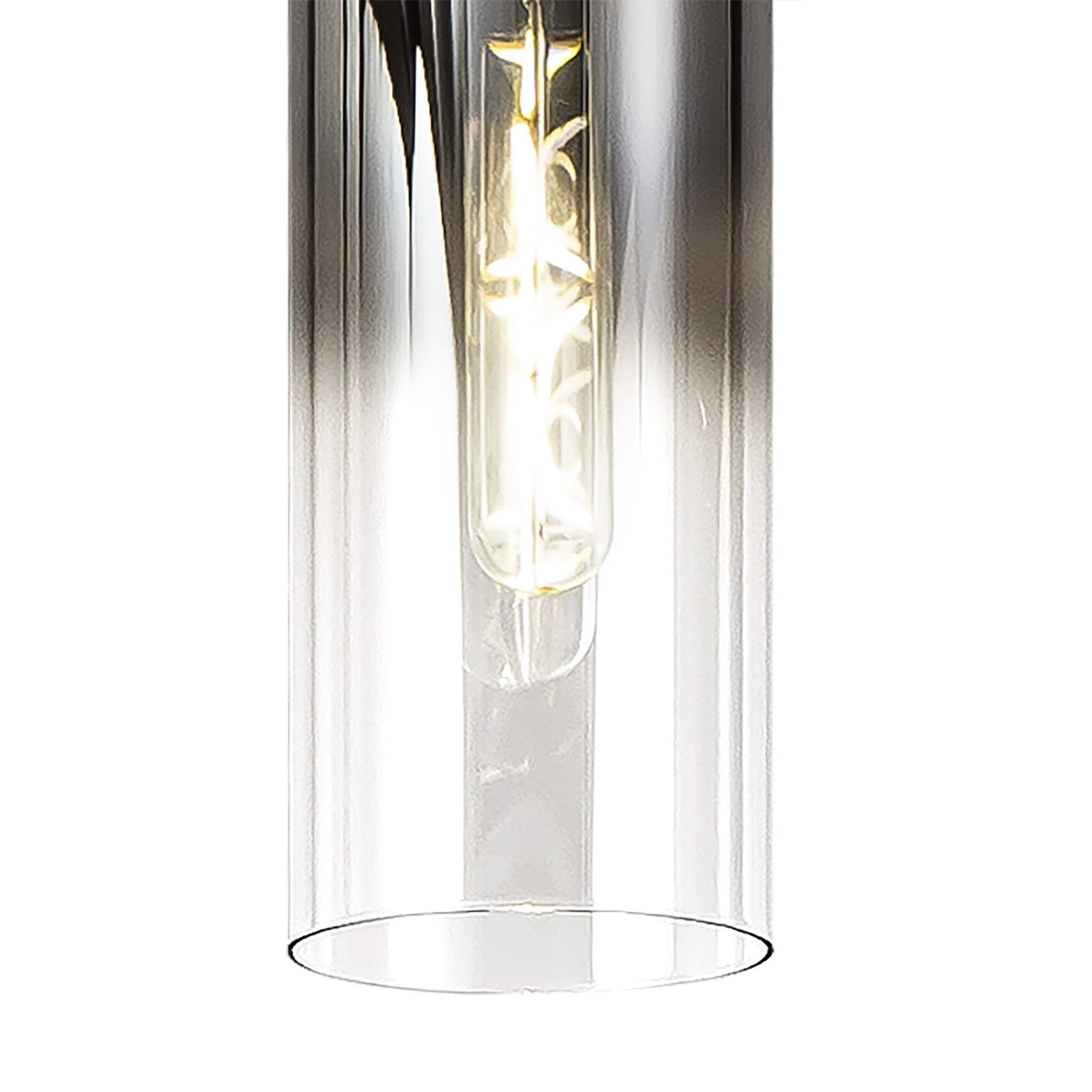 Fabula Kingfisher Adjustable 7 Light Linear Pendant - Black & Smoke Fade Glass