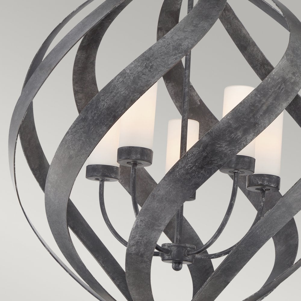 Quintiesse Blacksmith 5 Light Outdoor Chandelier - Old Black