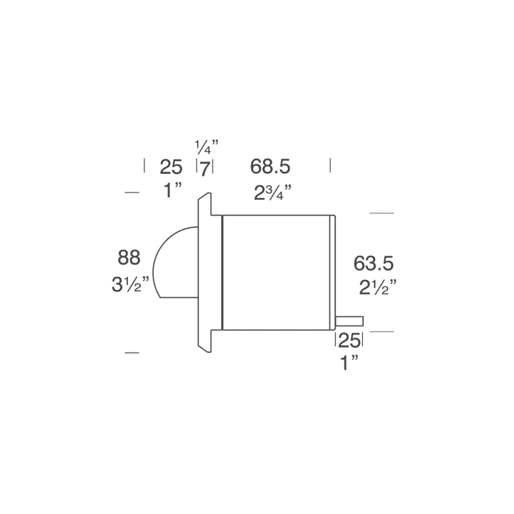 Hunza Pure LED Step Light Solid Eyelid Square - Powder Coat - Low Voltage