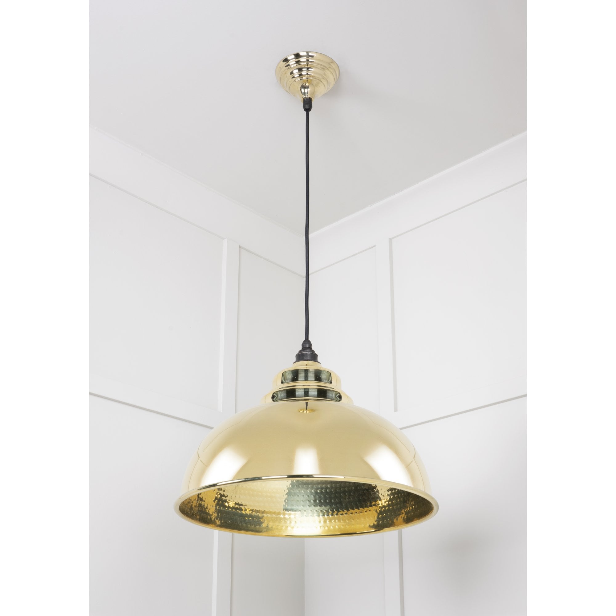 From The Anvil Hammered Brass Harborne Pendant