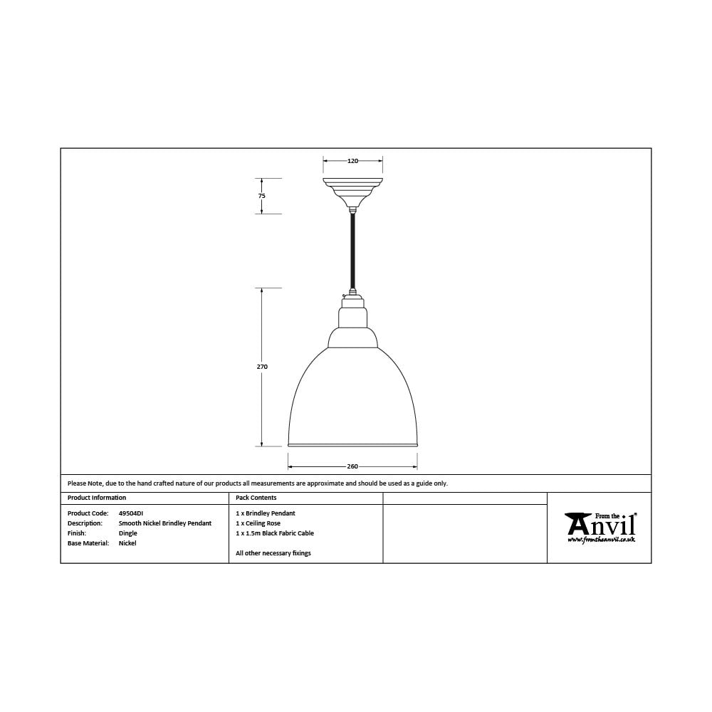 From The Anvil Smooth Nickel Brindley Pendant - Dingle (Rich Green)