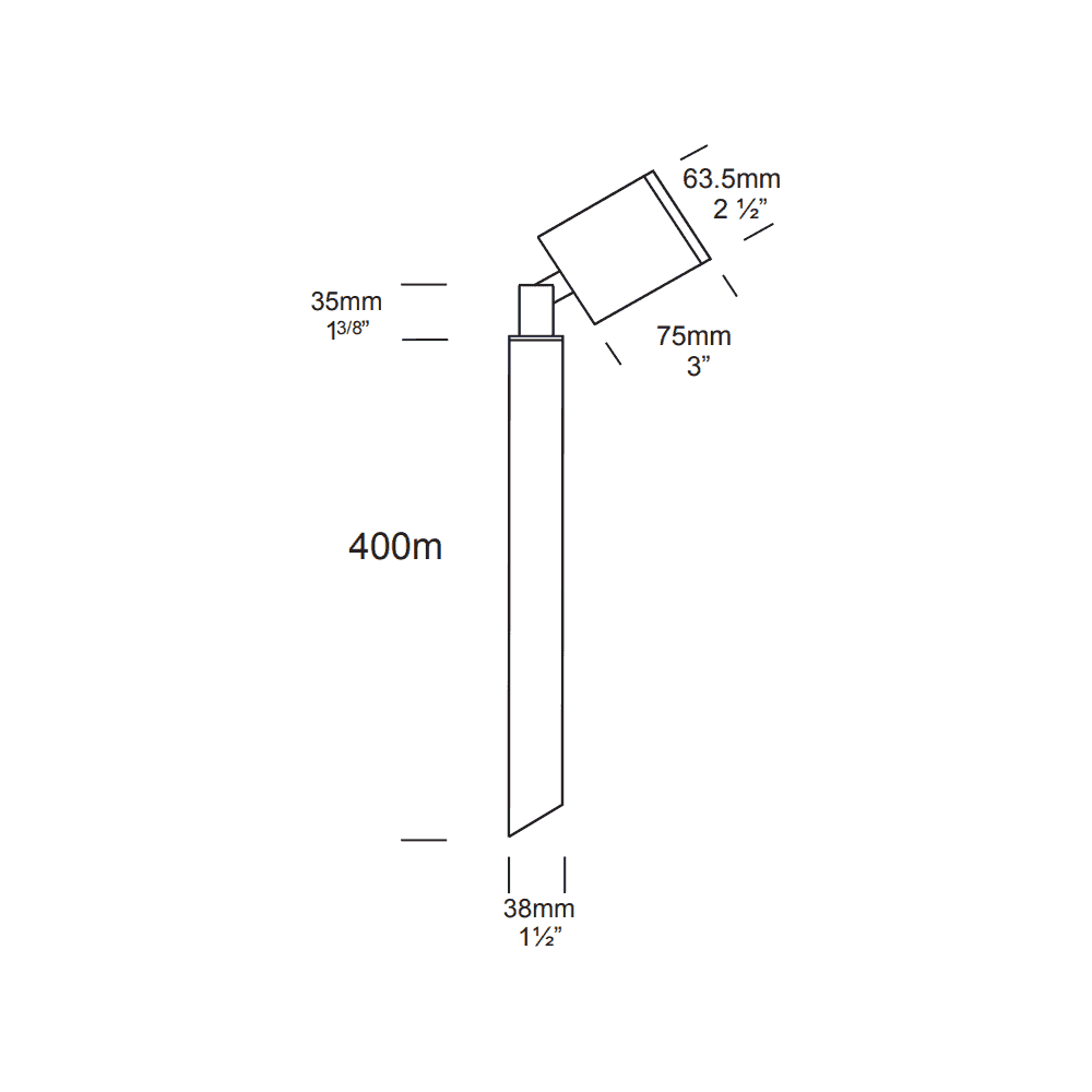 Hunza Pure LED Pole Spot - Copper - Low Voltage