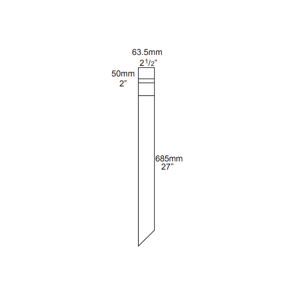 Hunza Pure LED Bollard 700mm (Spike Mounted) Retro - Copper - Mains