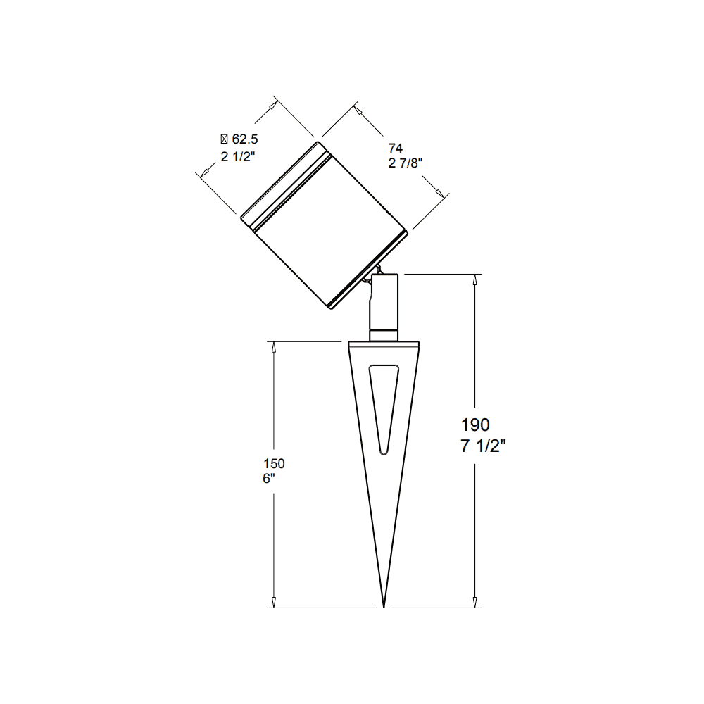 Hunza Stake Spot Adjustable - Powder Coat - Low Voltage