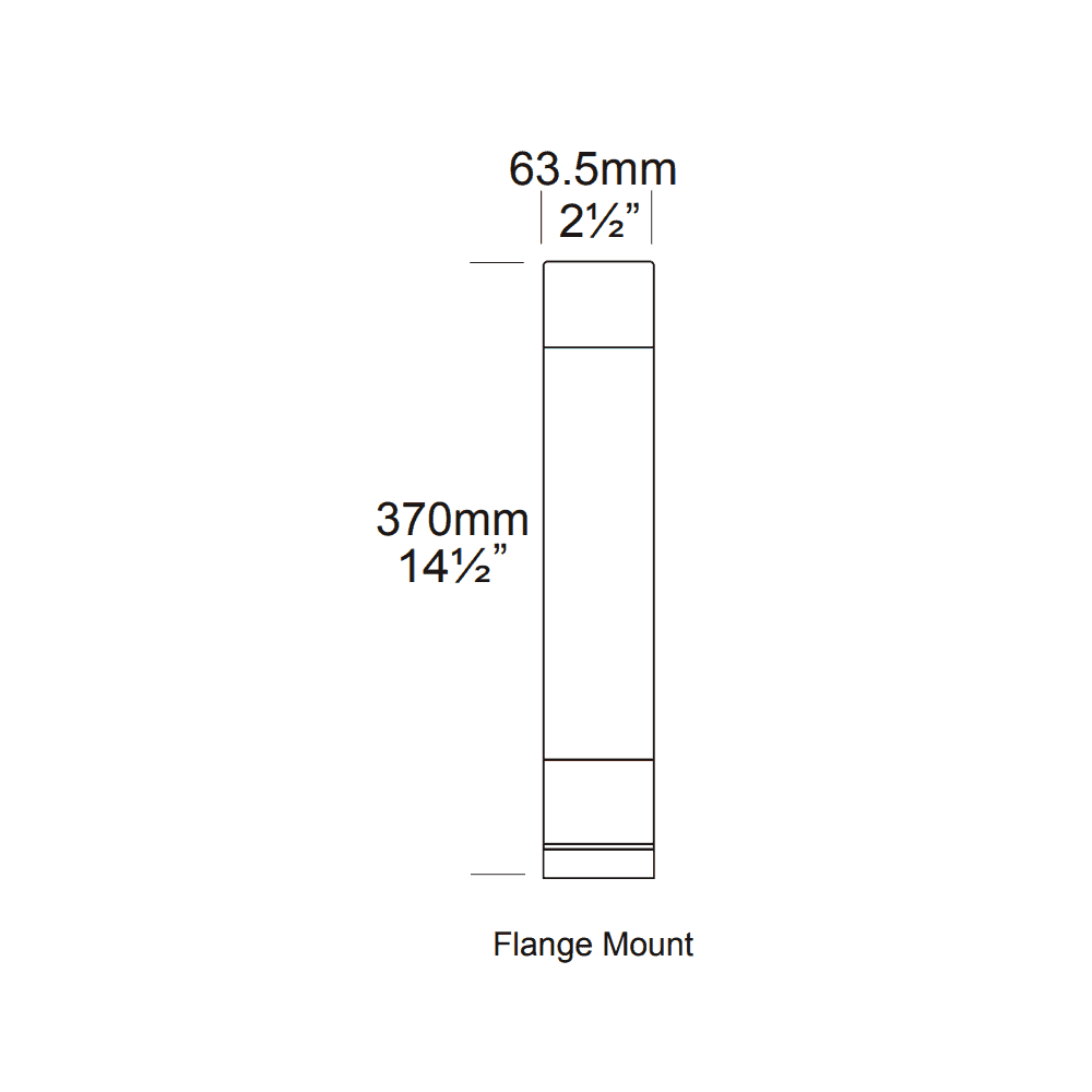 Hunza Bollard 300mm (Surface Flange Mounted) - Powder Coat - Low Voltage