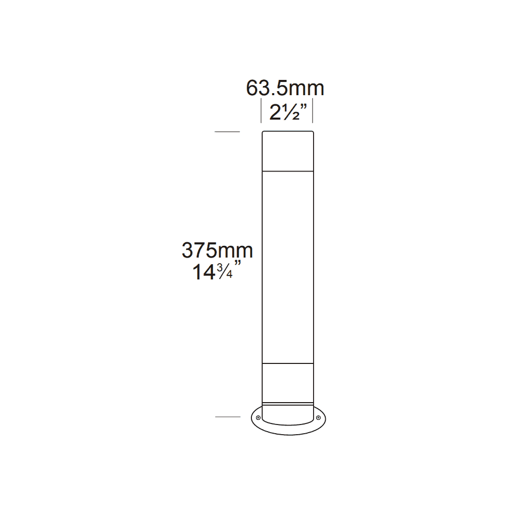 Hunza Bollard 300mm (90mm Flange Mounted) - Copper - Low Voltage