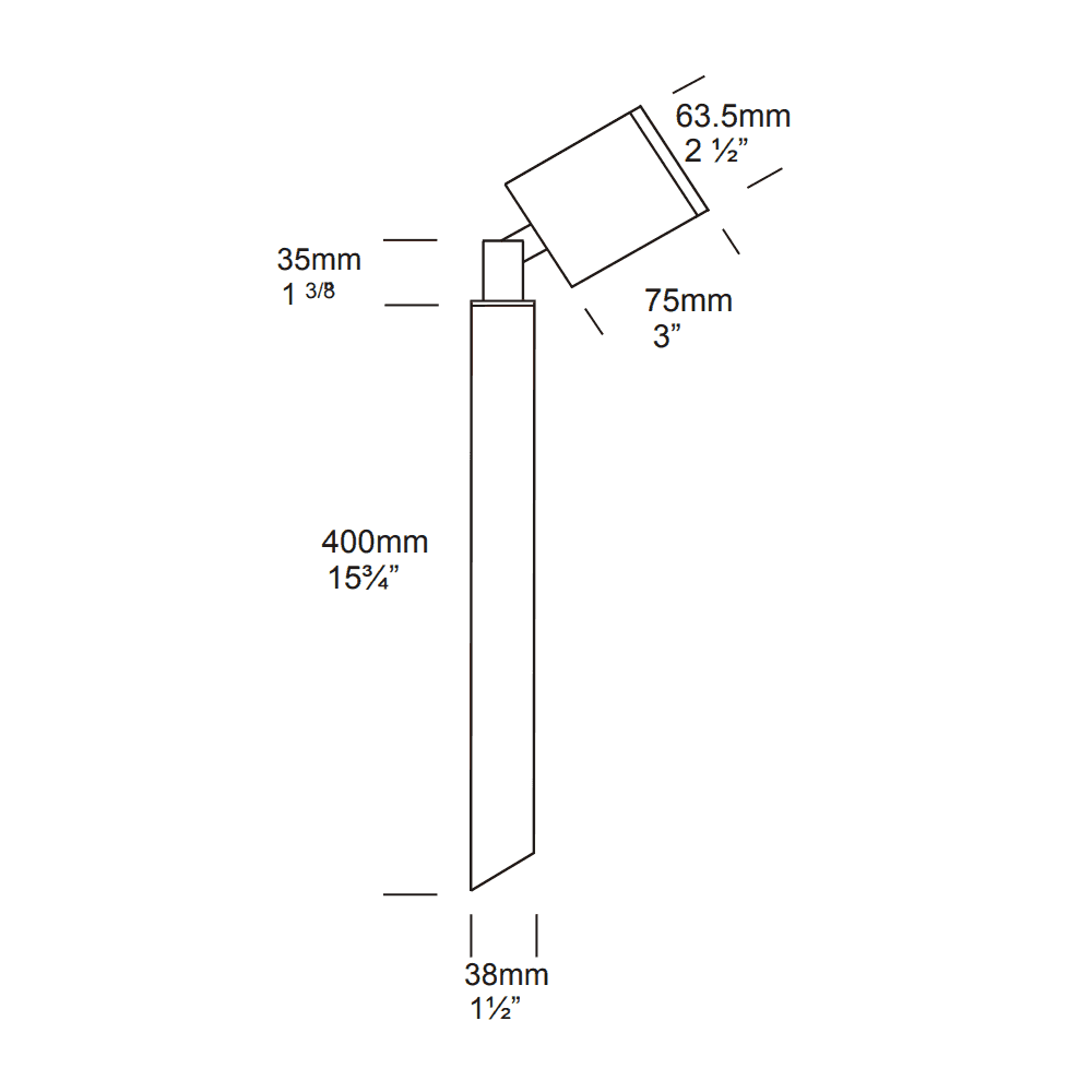 Hunza Pole Spot - Powder Coat - Low Voltage
