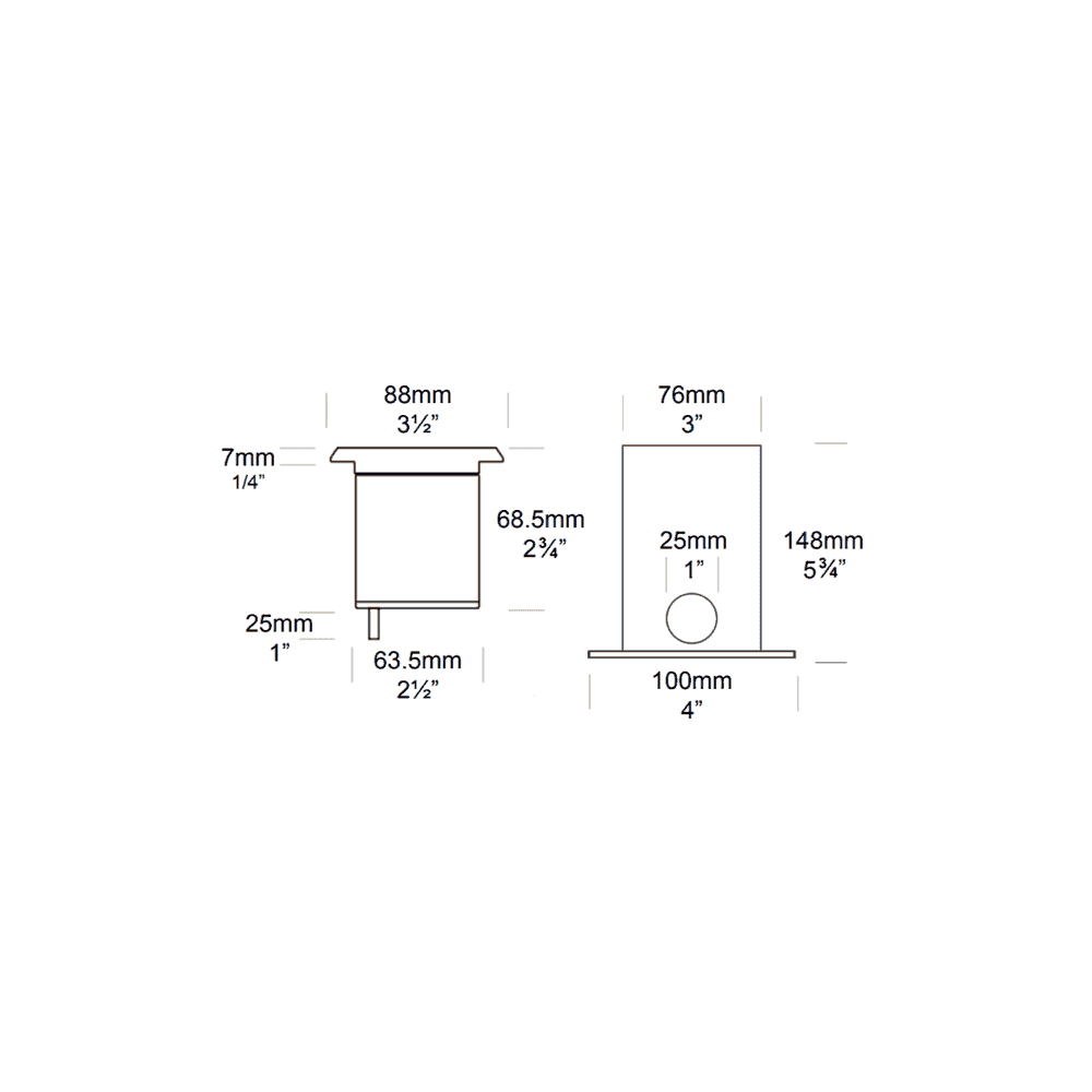 Hunza Floor Light Square GU10 - Copper - Mains