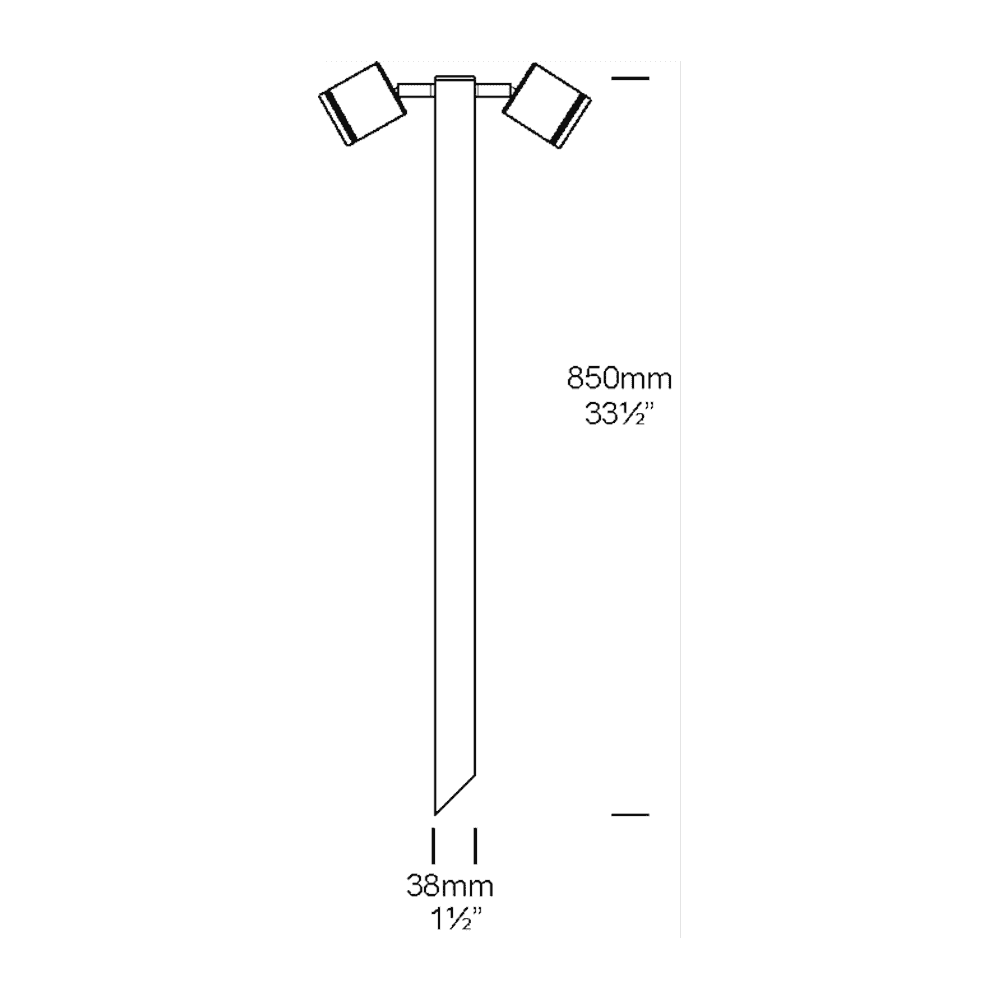 Hunza Twin Pole Light GU10 - Powder Coat - Mains