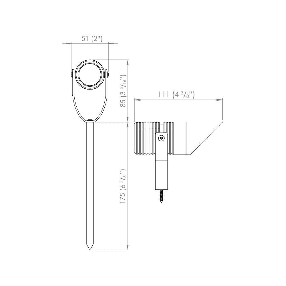LuxR Modux 2 Spike Spot with Glare Guard - Powder Coat - Low Voltage