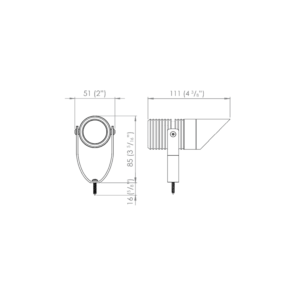 LuxR Modux 2 Bracket Mount with Glare Guard - Powder Coat - Low Voltage