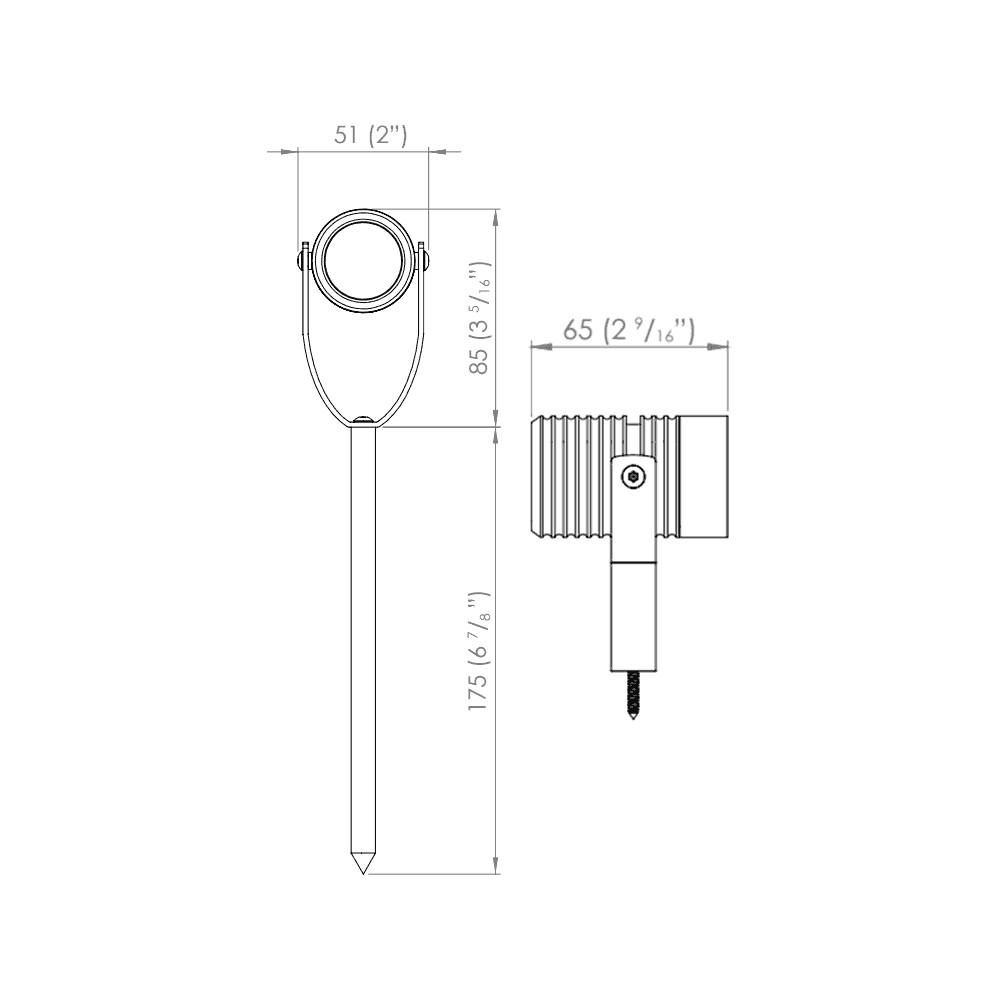 LuxR Modux 4 Spike Spot - Powder Coat - Low Voltage
