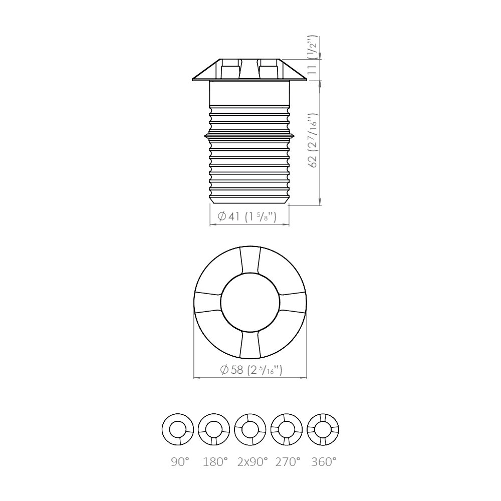 LuxR Modux 4 Path Light 180º- Stainless Steel - Low Voltage