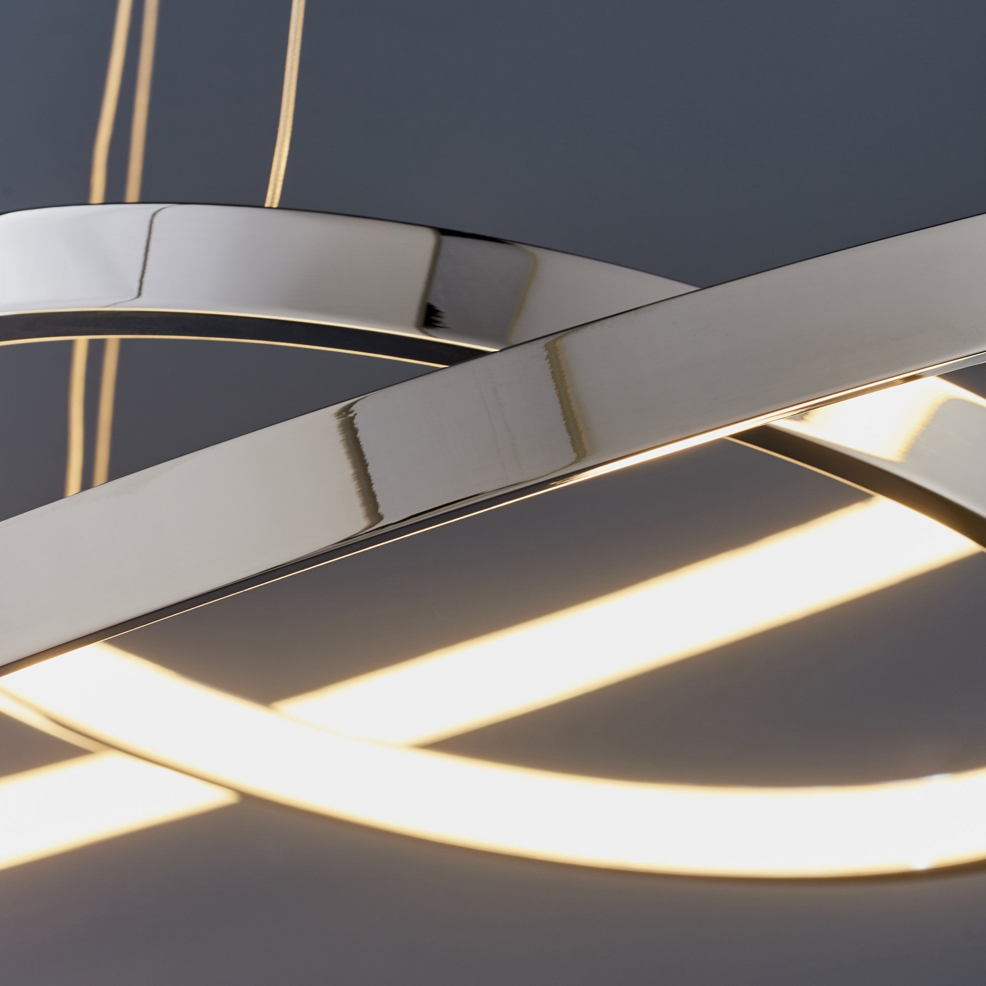 Endon Kline 2 Ring Pendant  - Chrome Plate & Frosted Acrylic