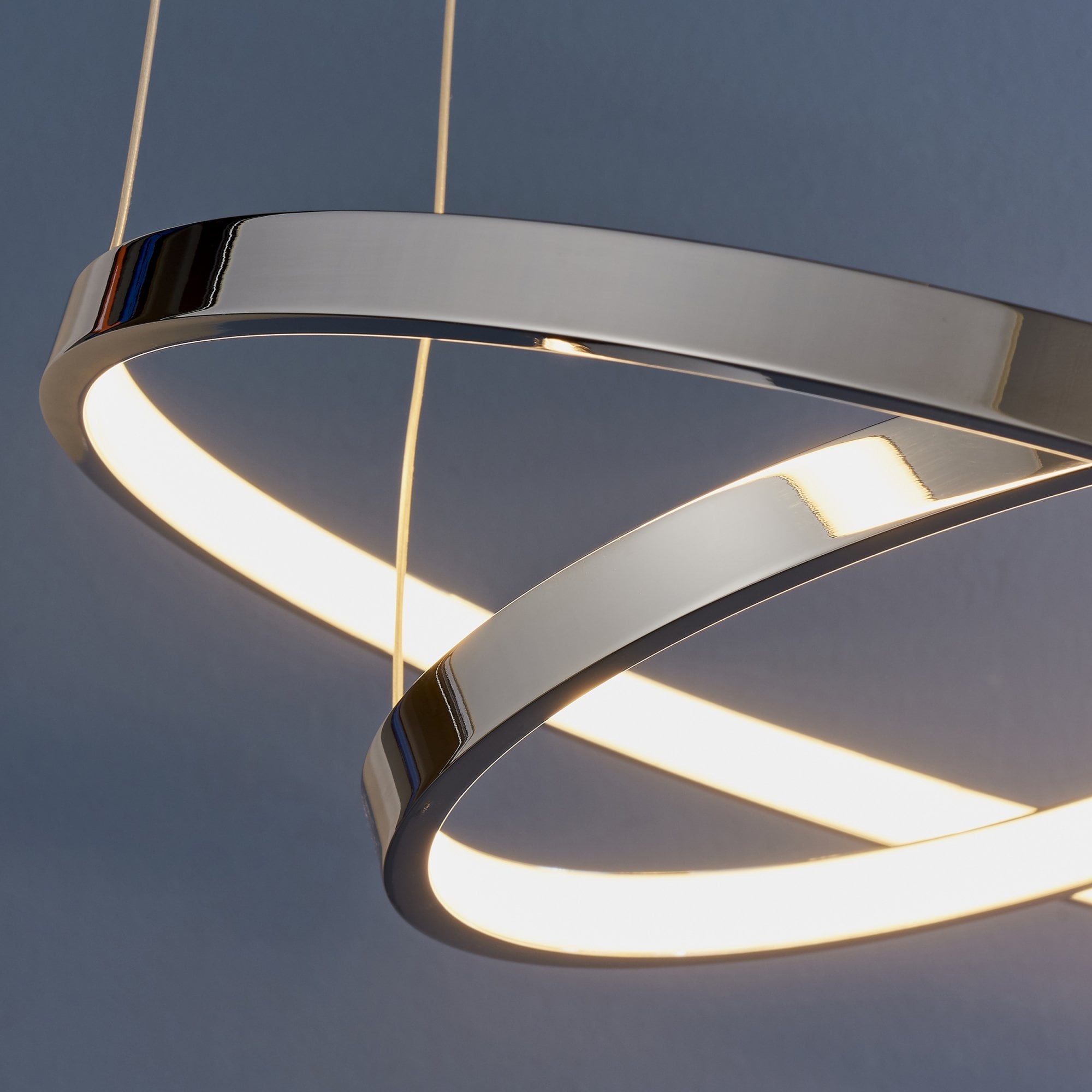 Endon Kline 2 Ring Pendant  - Chrome Plate & Frosted Acrylic