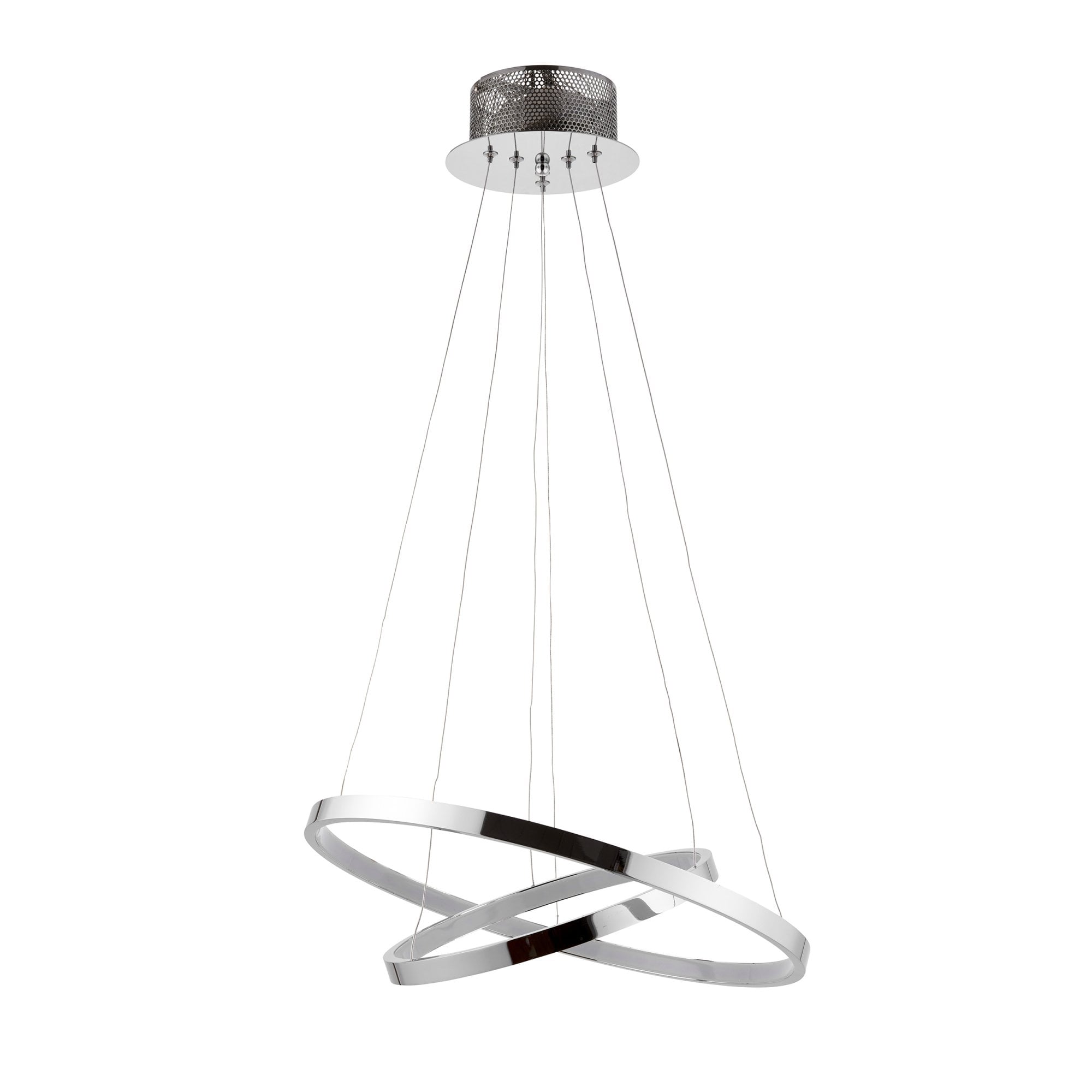 Endon Kline 2 Ring Pendant  - Chrome Plate & Frosted Acrylic