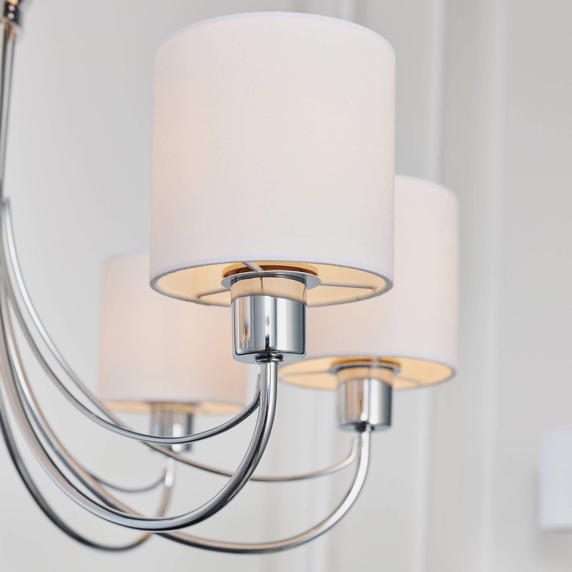 Endon Phantom 7 Light Pendant  - Chrome Plate & White Acrylic