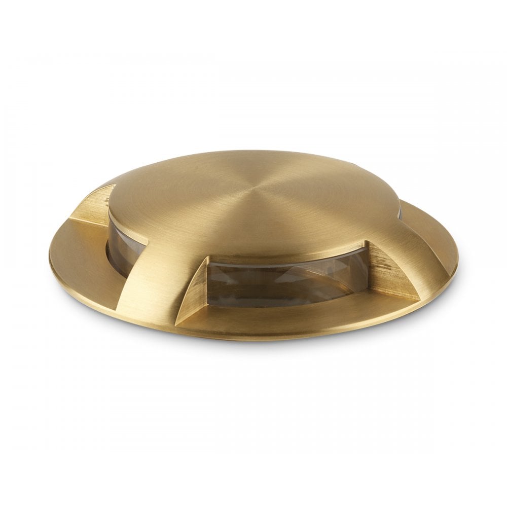 Collingwood GL200 5.7W Large Domed Marker LED Light - 4 Facet - Brass - Straight to Mains