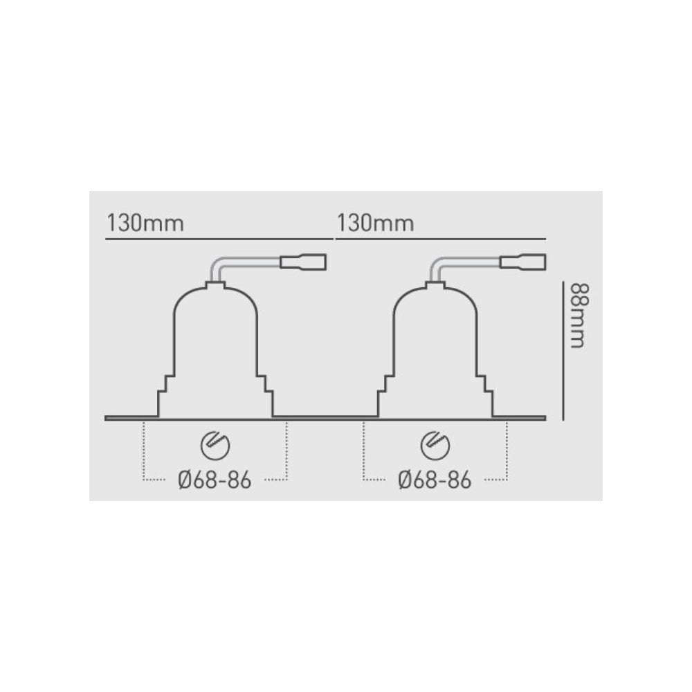 Collingwood 1901 Double Fixed Trimless Downlight - White Housing/Black Baffle (Fire-Rated)